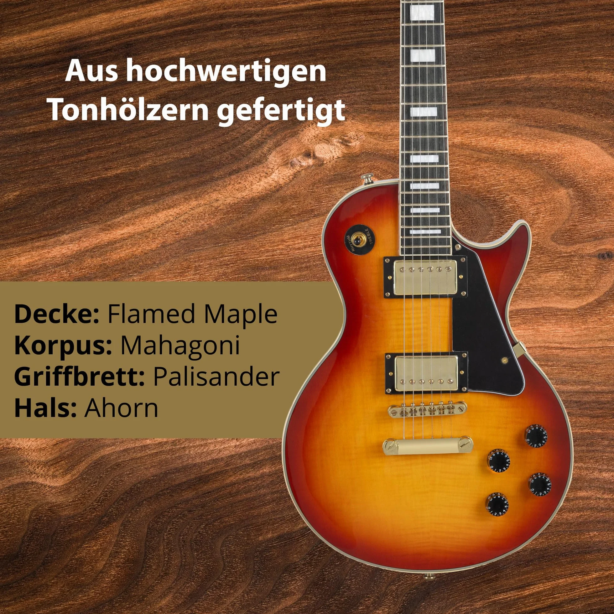 Rocktile Pro L-200OHB gitara elektryczna - korpus: mahoń - 2 przetworniki Humbucker - klejona szyjka z klonu - podstrunnica palisandrowa - mostek Tune-O-matic i stop Bar Tailpiece - Orange Honey Burst