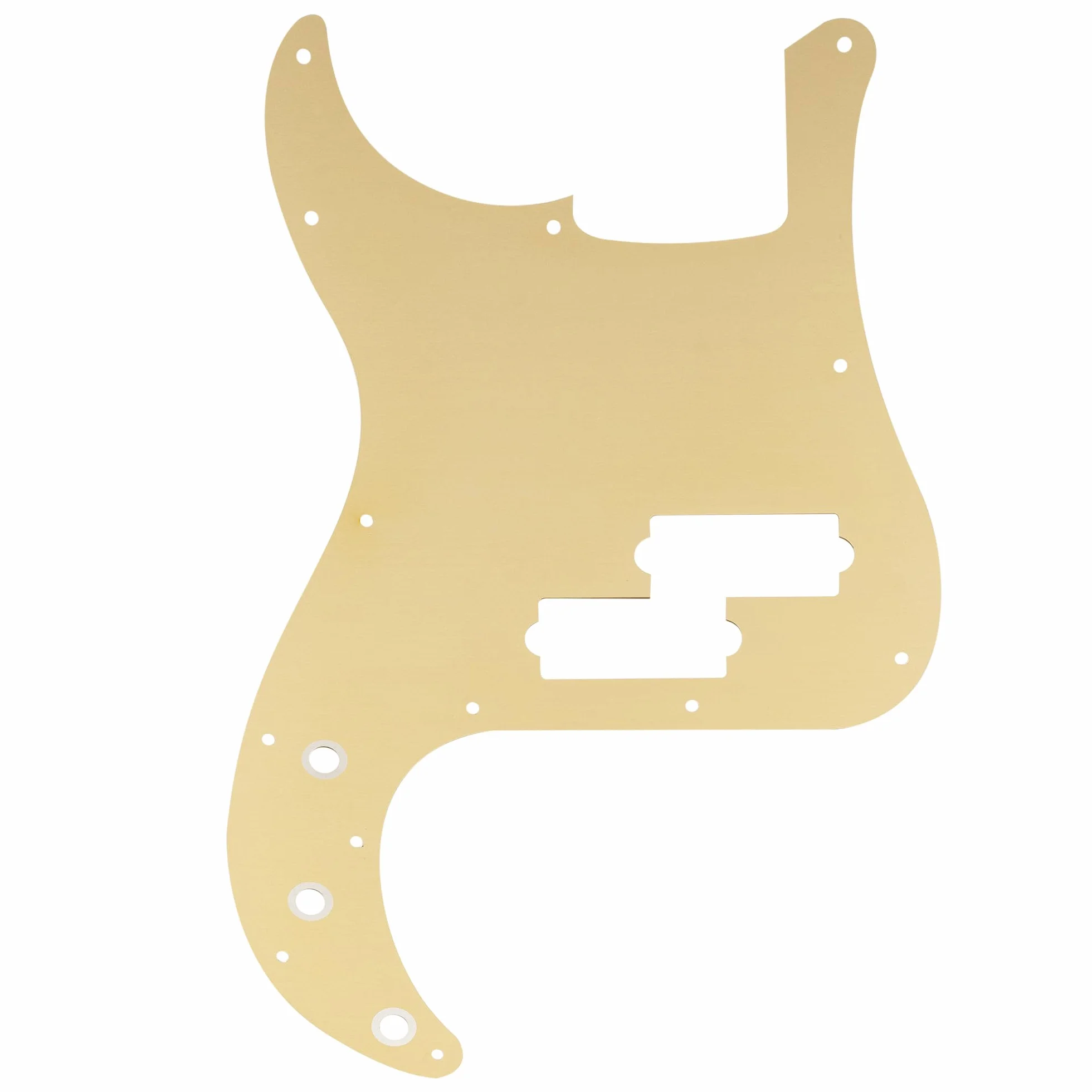 Musiclily Pro 13 Otworów Aluminium Maskownica P- Bass Pickguard do Fender American Standard Precision Bass, Złoty Anodowany
