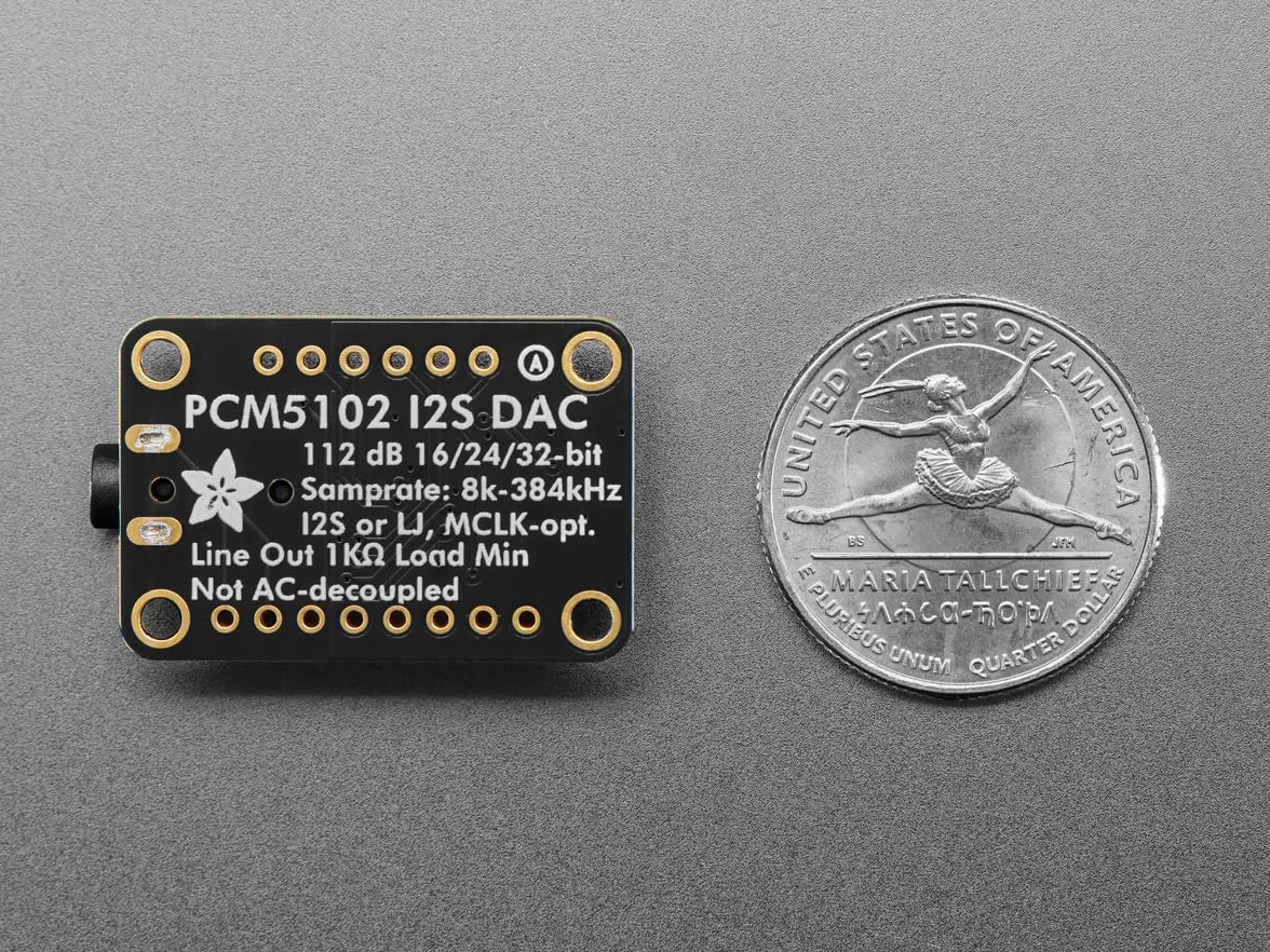 Adafruit PCM5102 I2S DAC, przetwornik D/A z wyjściem liniowym, 112 dB SNR, 6250
