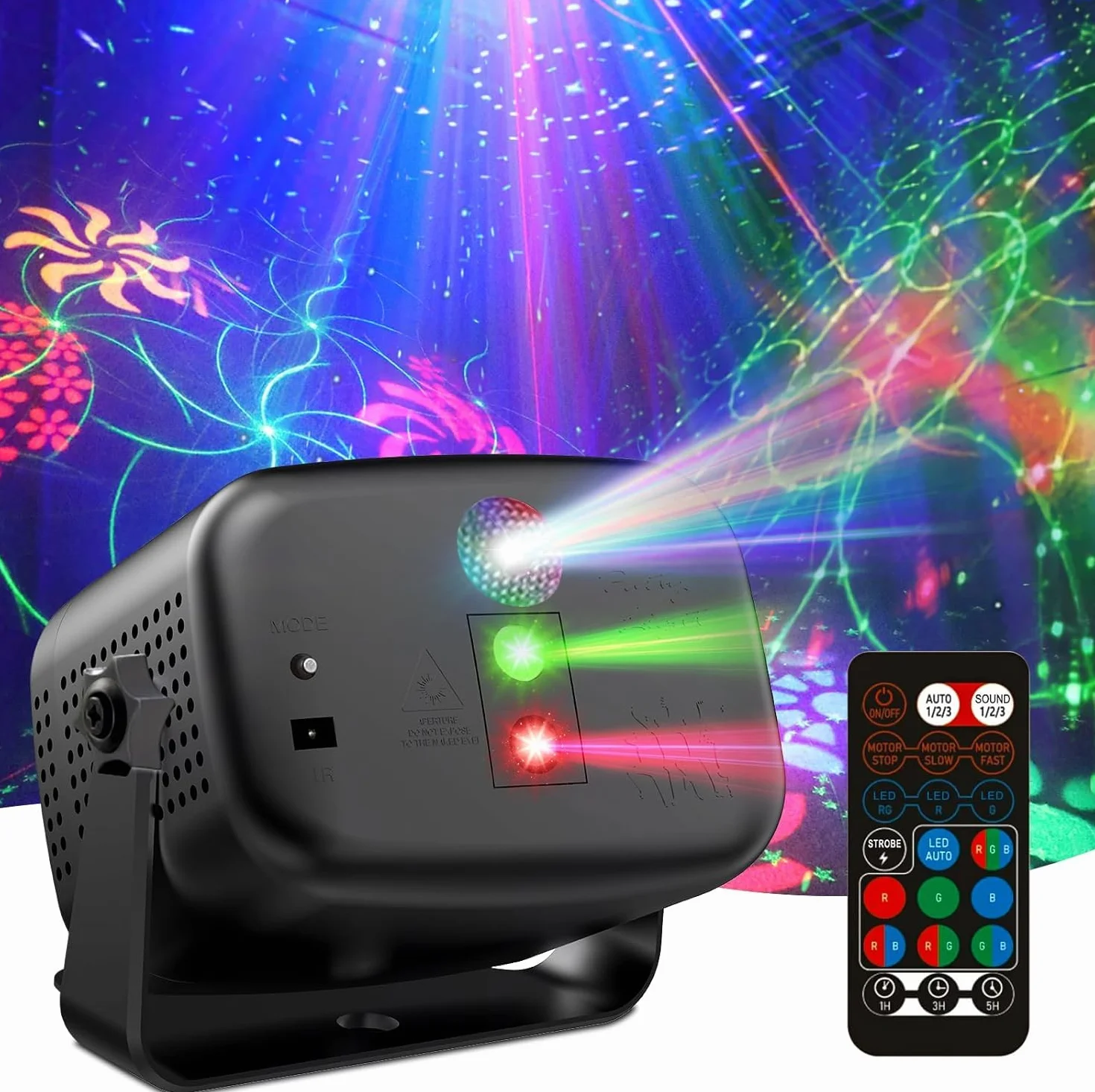 Światło dyskotekowe na imprezy Mini światło dyskotekowe Światła stroboskopowe z pilotem zdalnego sterowania RGB Stroboskop z 60 efektami do klubów imprez dla dzieci urodzin wesel
