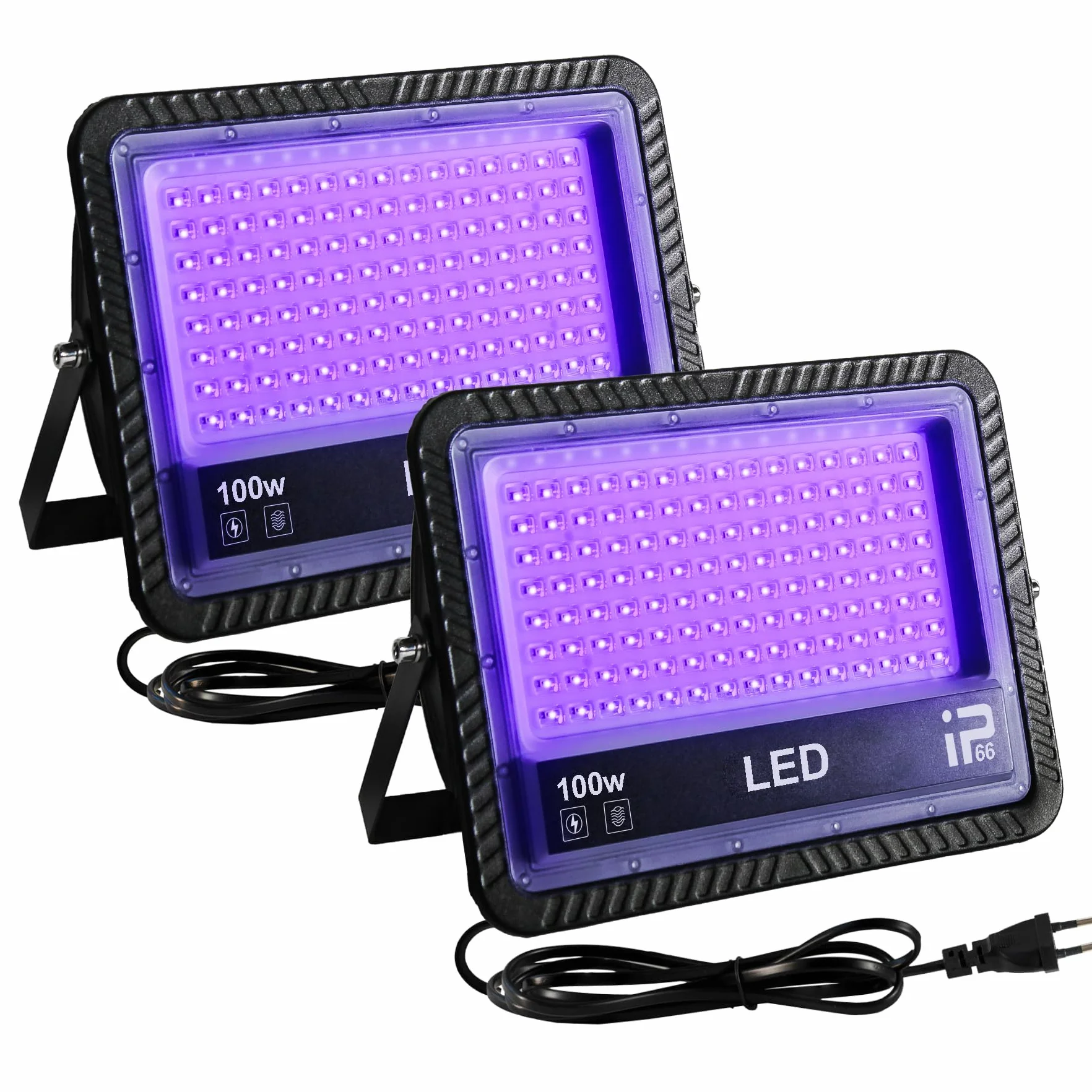 Czarne światło UV 100W IP66 385-400 nm Reflektor Wodoodporny z Przełącznikiem