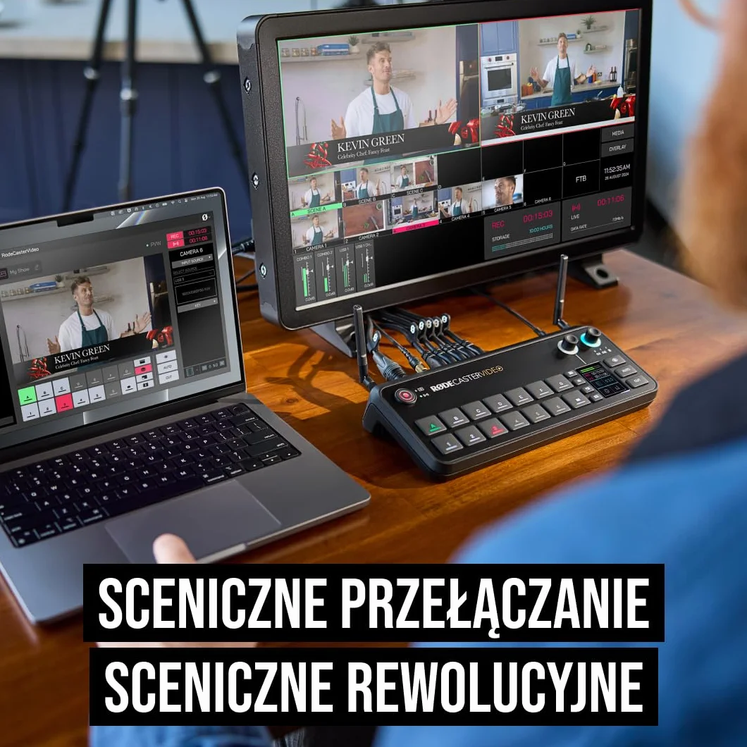 RØDE RØDECaster Video - Profesjonalny przełącznik wideo i interfejs audio - Wielokamera, 6 x wejść wideo (HDMI i USB), 1080p60, Sceny z wieloma źródłami