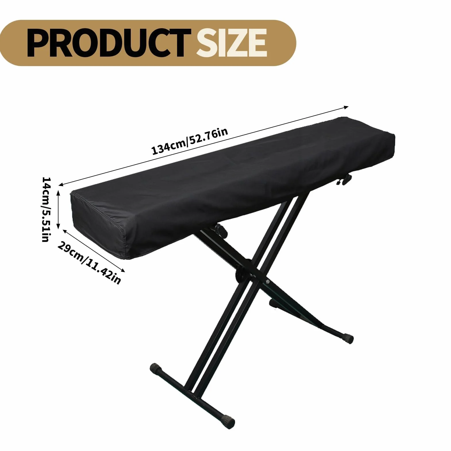 Pokrowiec na klawiaturę fortepianową 88 klawiszy, etui ochronne ze sznurkiem do klawiatury elektronicznej (134 x 29 x 14) - Wytrzymała i trwała ochrona przed kurzem i wilgocią, nasadka klawiatury