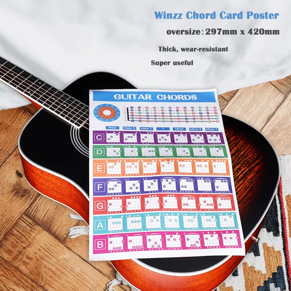 Winzz Gitara akustyczna dla dorosłych 4/4, gitara dziecięca 12+ lat, zestaw do gitary ludowej dla początkujących, sucha gitara ze stalową liną z 11 akcesoriami (Sunburst Mat, 41 cali)