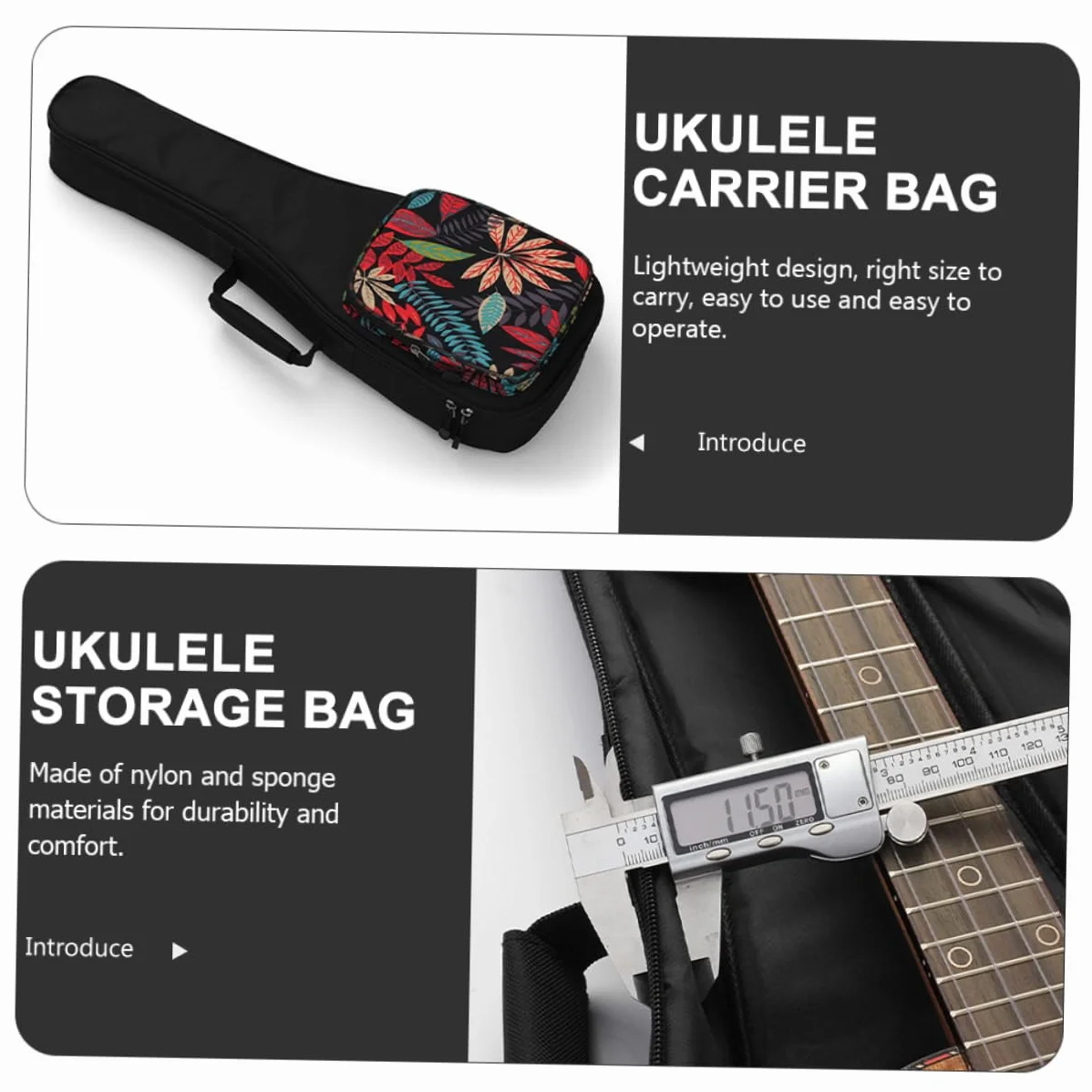 Toyvian Ukulele Bag Płócienny Pokrowiec z Grubym Ociepleniem i Podwójnymi Szelkami Wytrzymały Pojemnik Instrument Muzyczny