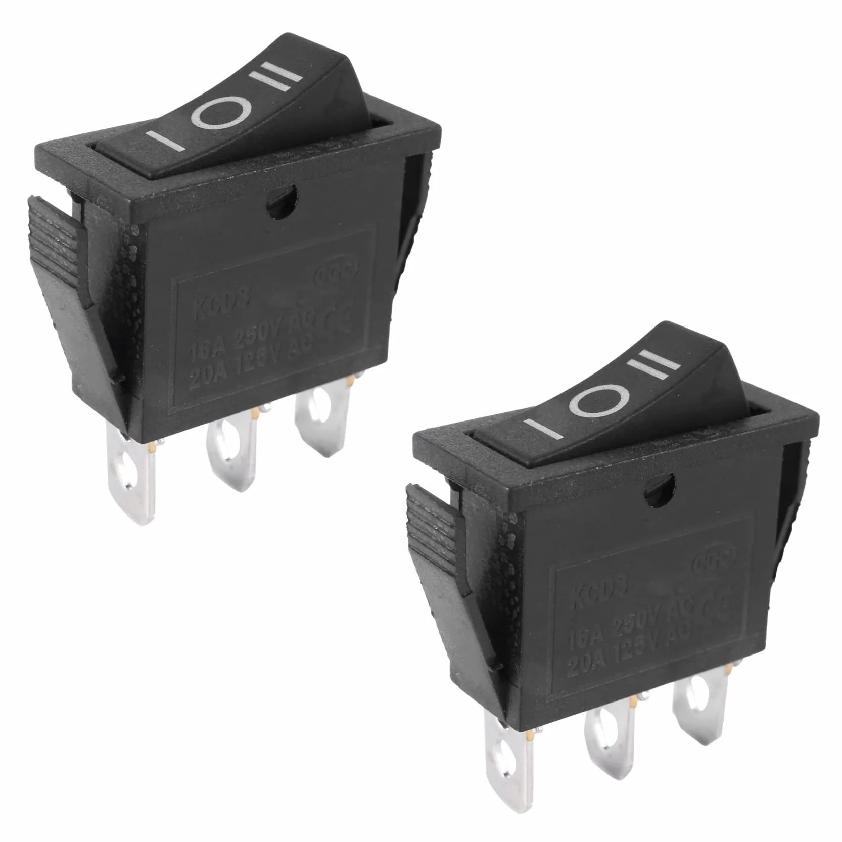 2 x AC15A/250V 20A/125V 3-pinowy przełącznik kołyskowy SPDT -ON 3-pozycyjny zatrzaskowy przełącznik kołyskowy