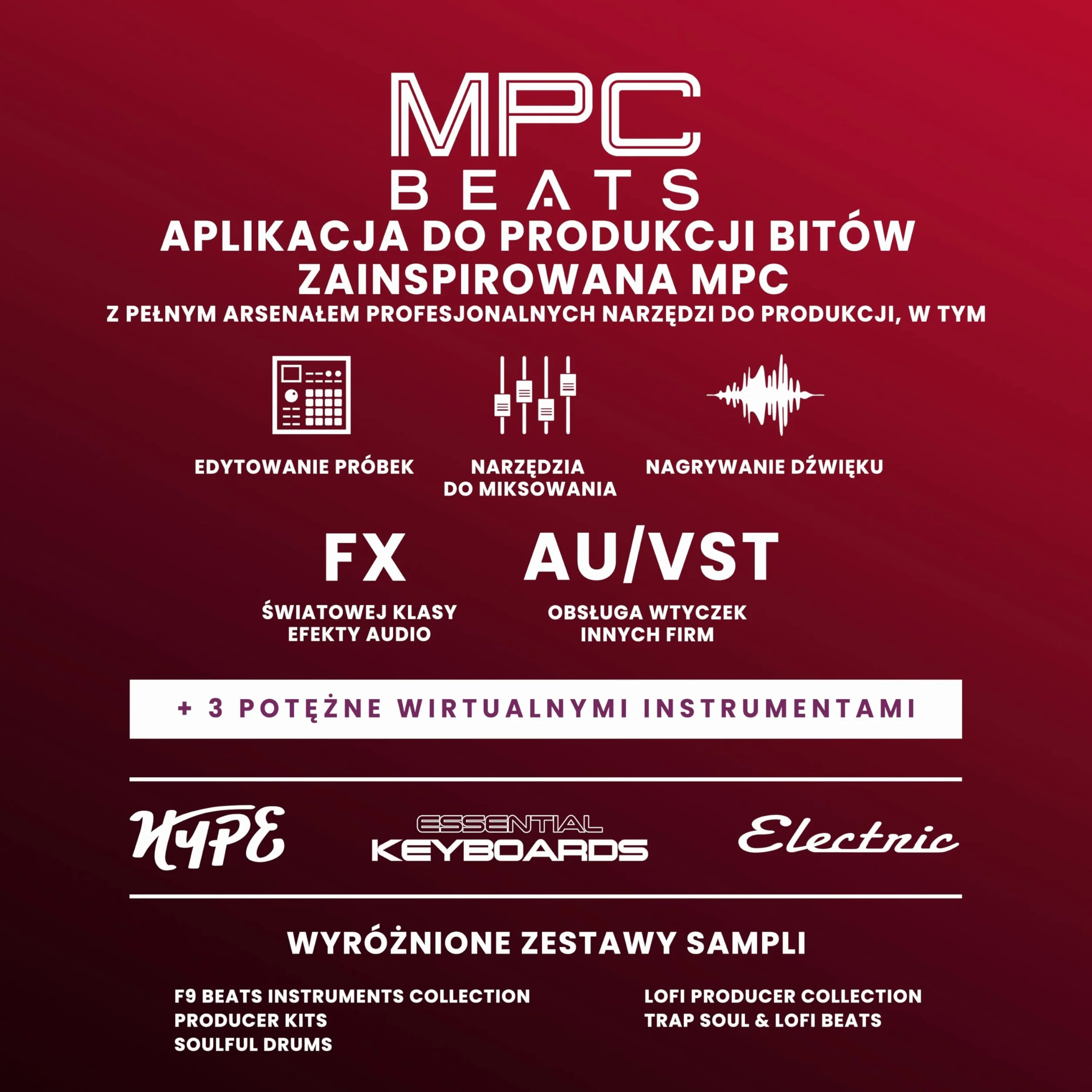 Akai Professional MPK Mini Plus – klawiatura sterująca USB MIDI z 37 miniklawiszami, 8 padami MPC, sekwencerem, MIDI/CV/Gate I/O, programem do produkcji muzyki oraz pakietem Native Instruments