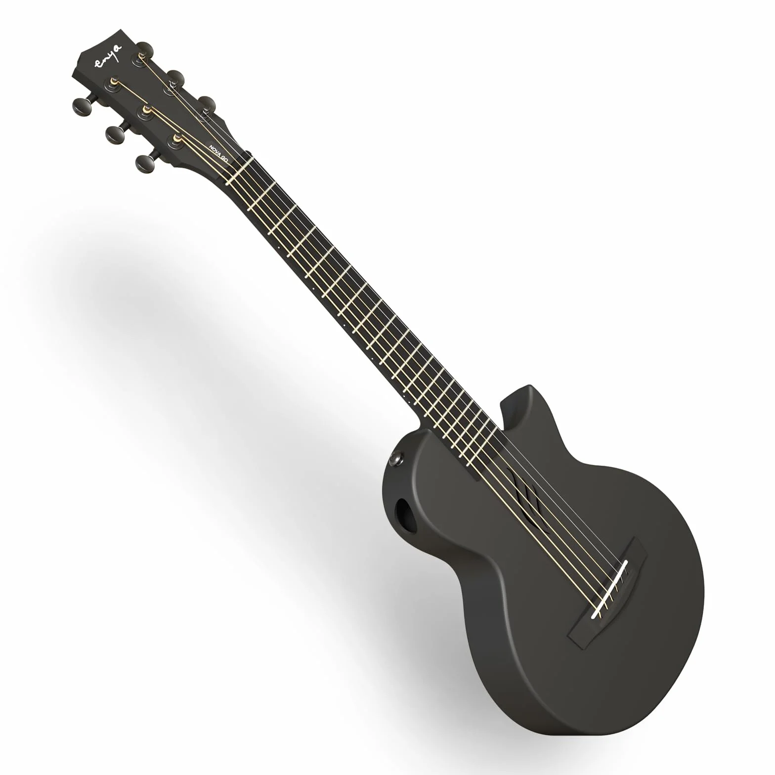 Gitara akustyczna Enya Nova Go Mini, czarna, 1/4, włókno węglowe, gitara podróżna, dla dorosłych, początkujących, zestaw startowy dla dzieci, do nauki, prezent na Wielkanoc, urodziny, Boże Narodzenie
