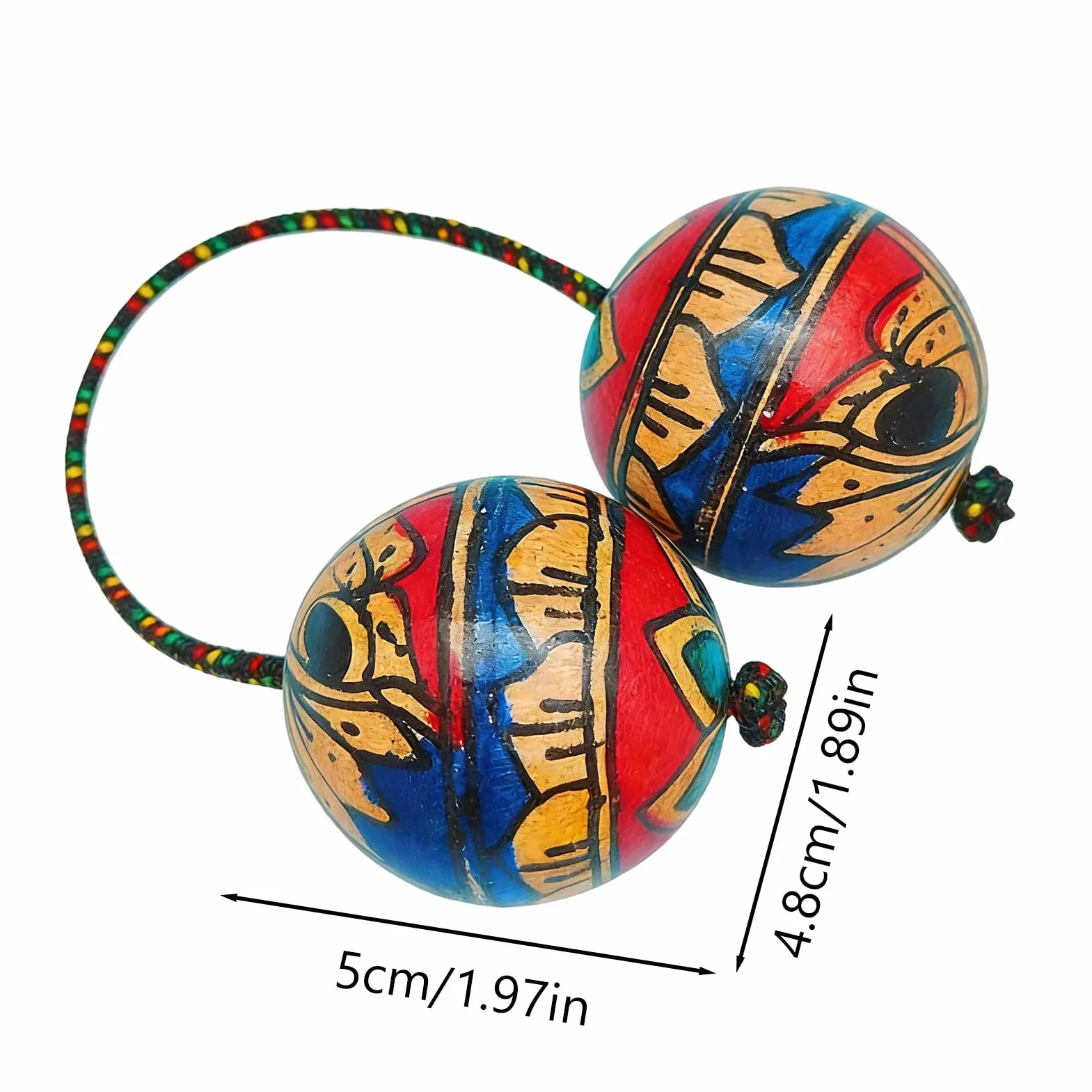 Asalato instrument perkusyjny do odtwarzania muzyki, drewniany bęben z regulowanym sznurkiem, kompaktowy rozmiar 5 x 4,8 cm, konstrukcja 50 g, idealny dla dzieci, dorosłych, na festiwal podróży