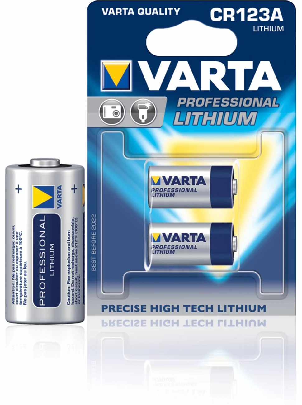Varta CR123A Bateria Jednorazowa, Srebrny, 2 sztuki x CR123A