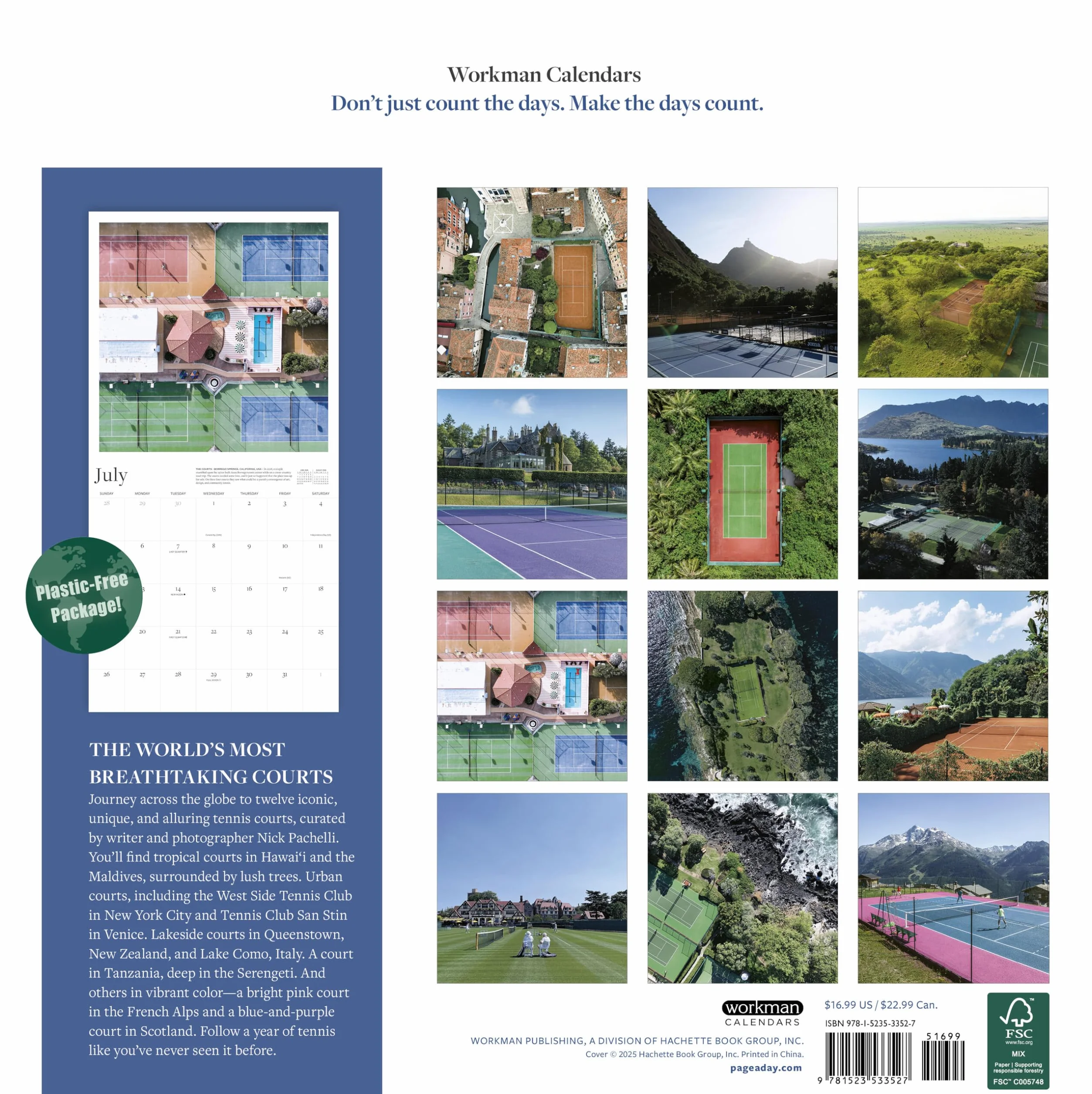 The Tennis Court Wall Calendar 2026: A Year of the World's Greatest Tennis Courts