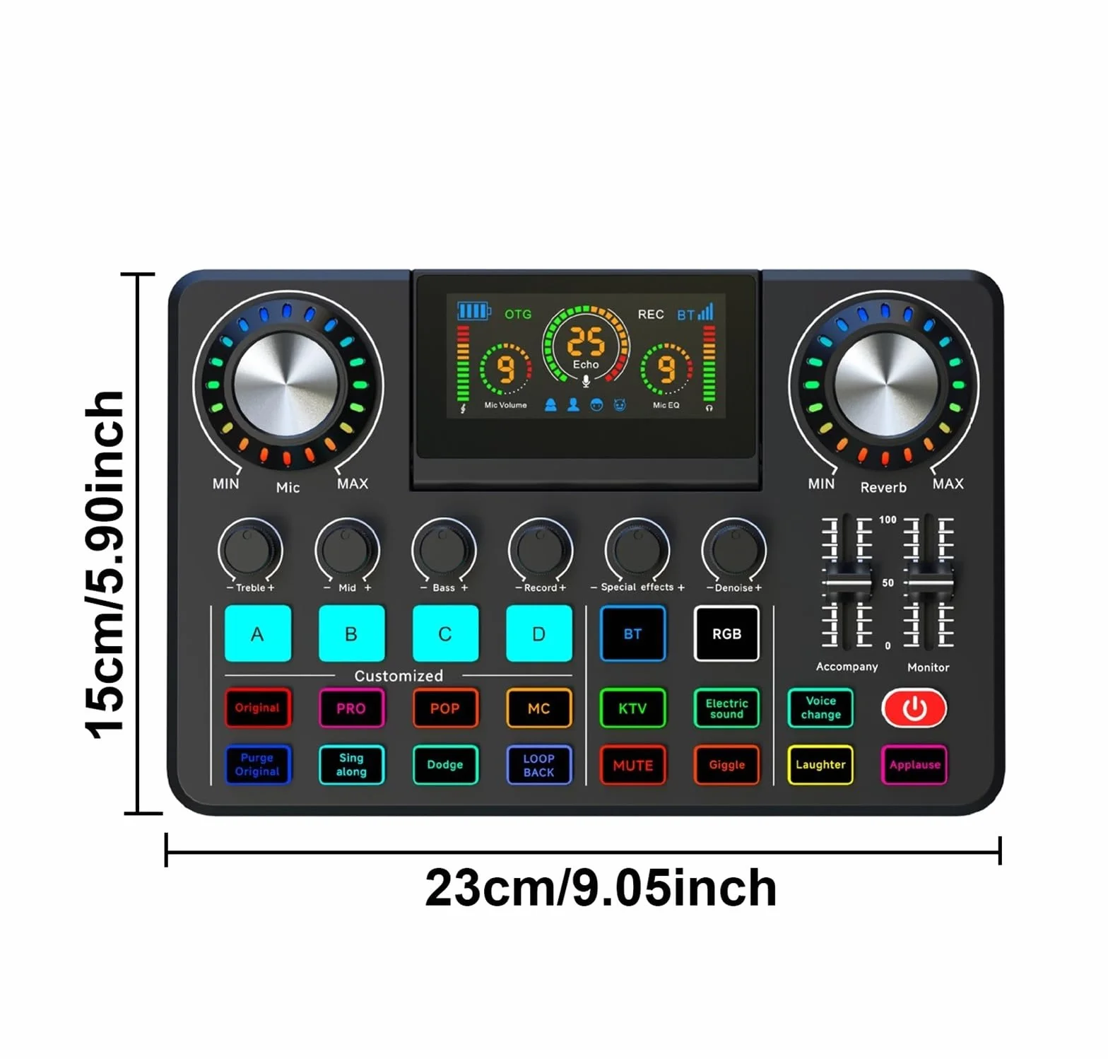 Miksery DJ-skie, Mikser, karta dźwiękowa na żywo z efektami miksera DJ-skiego i zmieniaczem głosu, konsola dźwiękowa z RGB, sprzęt do nagrywania muzyki