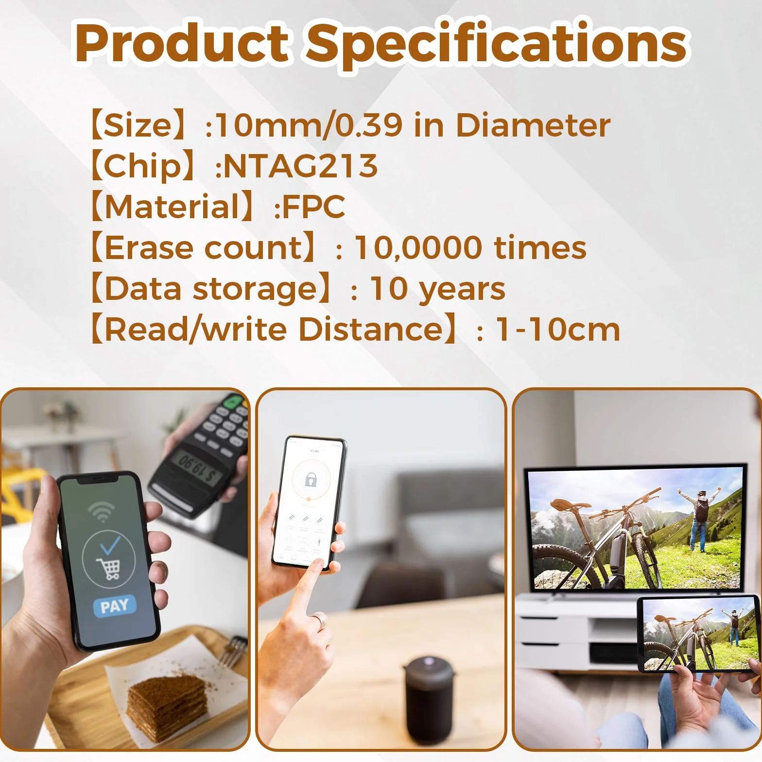 12szt. naklejek NFC Tag 1cm Mini NFC naklejki wodoodporne NTAG213 FPC naklejki NFC Tagi naklejki NFC programowalne NFC Chip NFC karty RFID Tag dla wszystkich telefonów komórkowych i urządzeń Smart z
