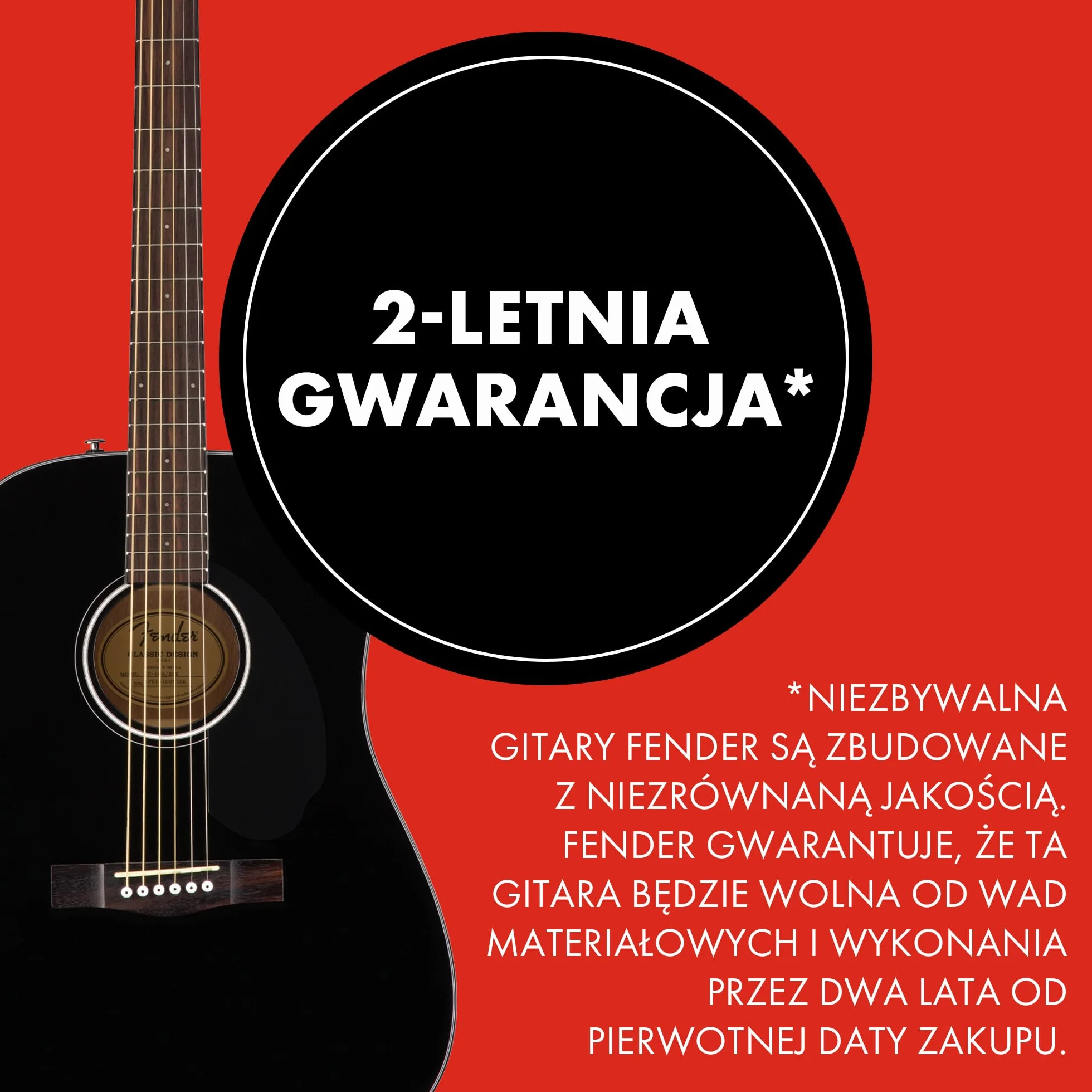 Fender Gitara akustyczna CD-60S Dreadnought, podstrunnica orzechowa, czarna, w zestawie bezpłatne lekcje wirtualne