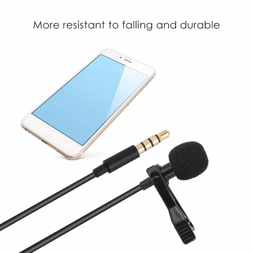Bez użycia rąk Clip-on Mic Lapel Mic 3,5 mm Wielokierunkowy kondensator Lavalier Mic do aparatu DSLR Android Sangsung PC Laoptop Recorder