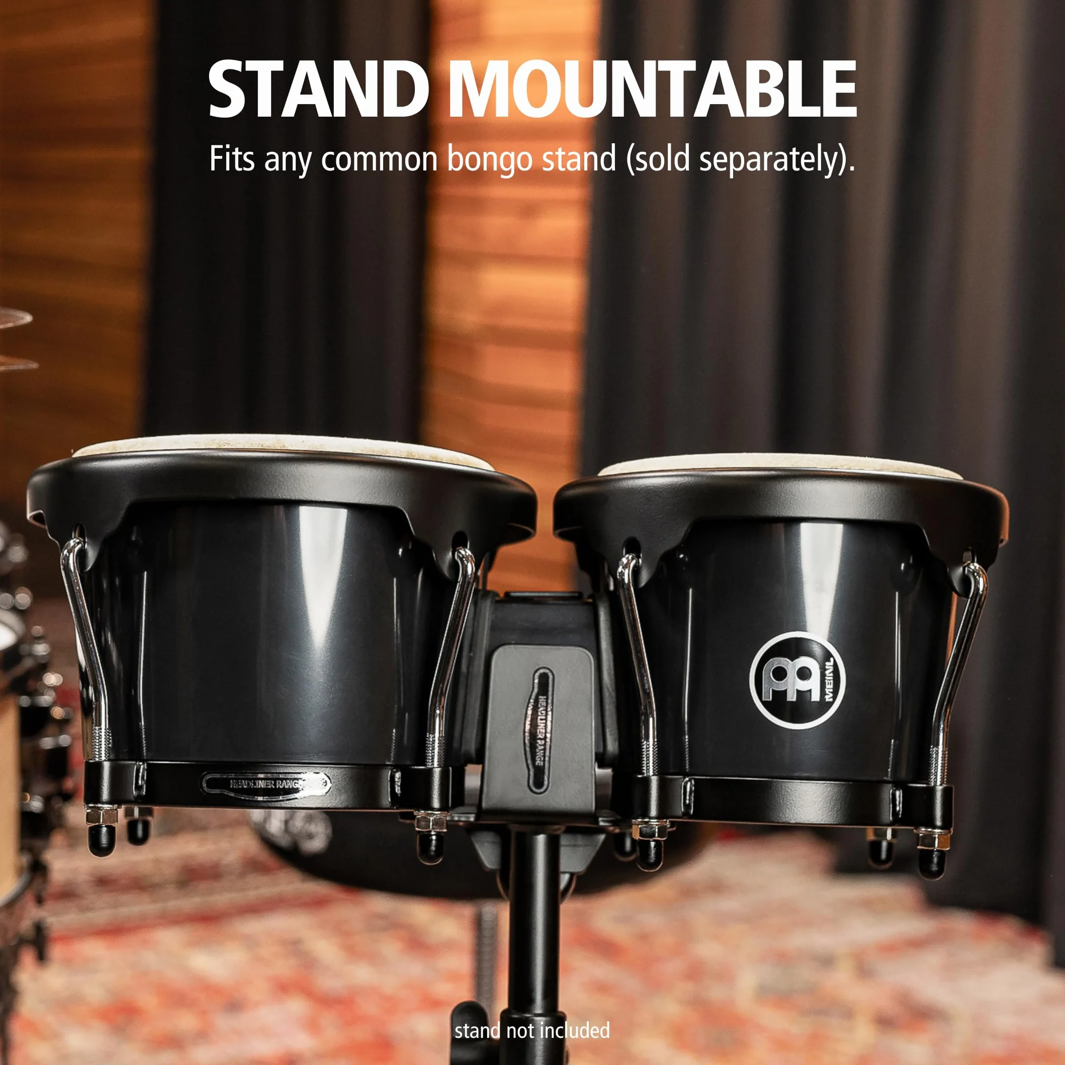 Meinl Headliner Bongos HB50BK, Black, Black HW - Bongo