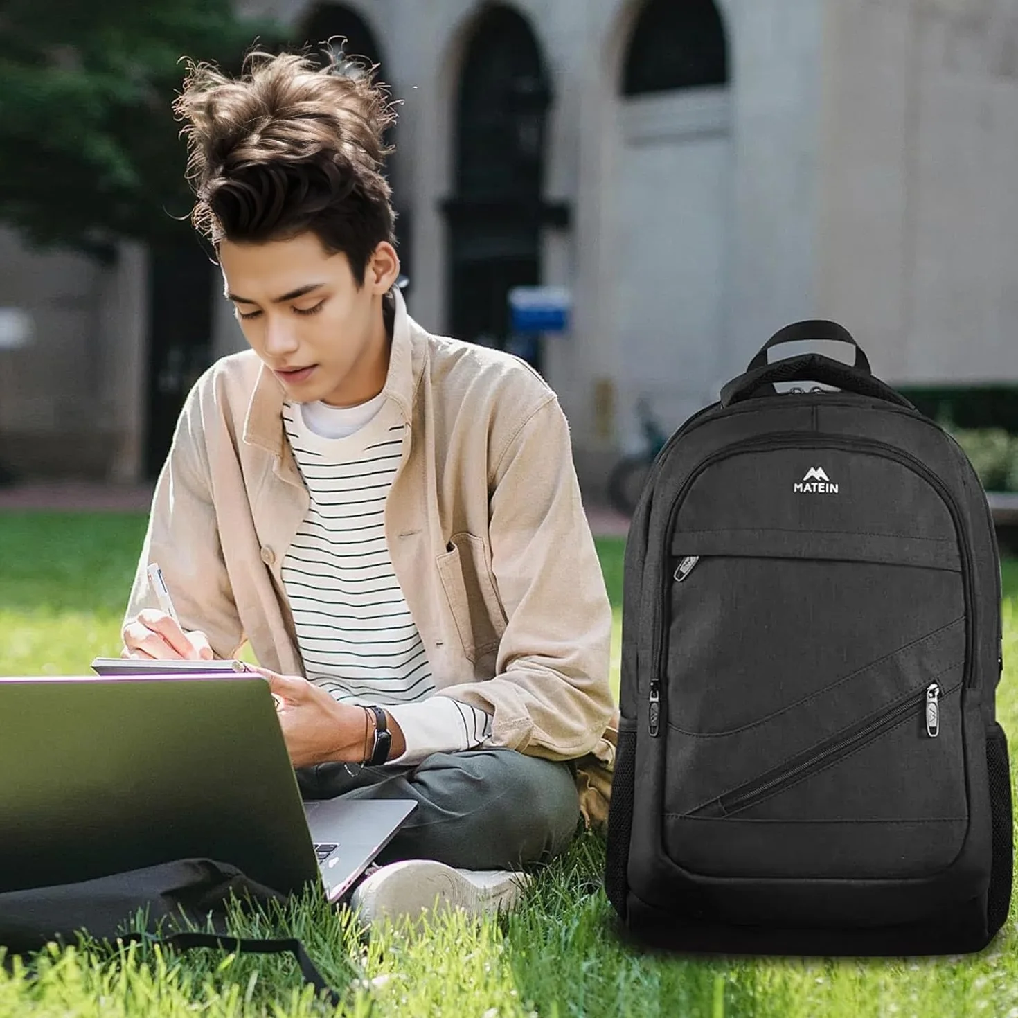 Plecak męski MATEIN, plecak na laptopa 17 cali i certyfikatem TSA, duży wodoodporny plecak na laptopa, plecak szkolny dla nastolatków