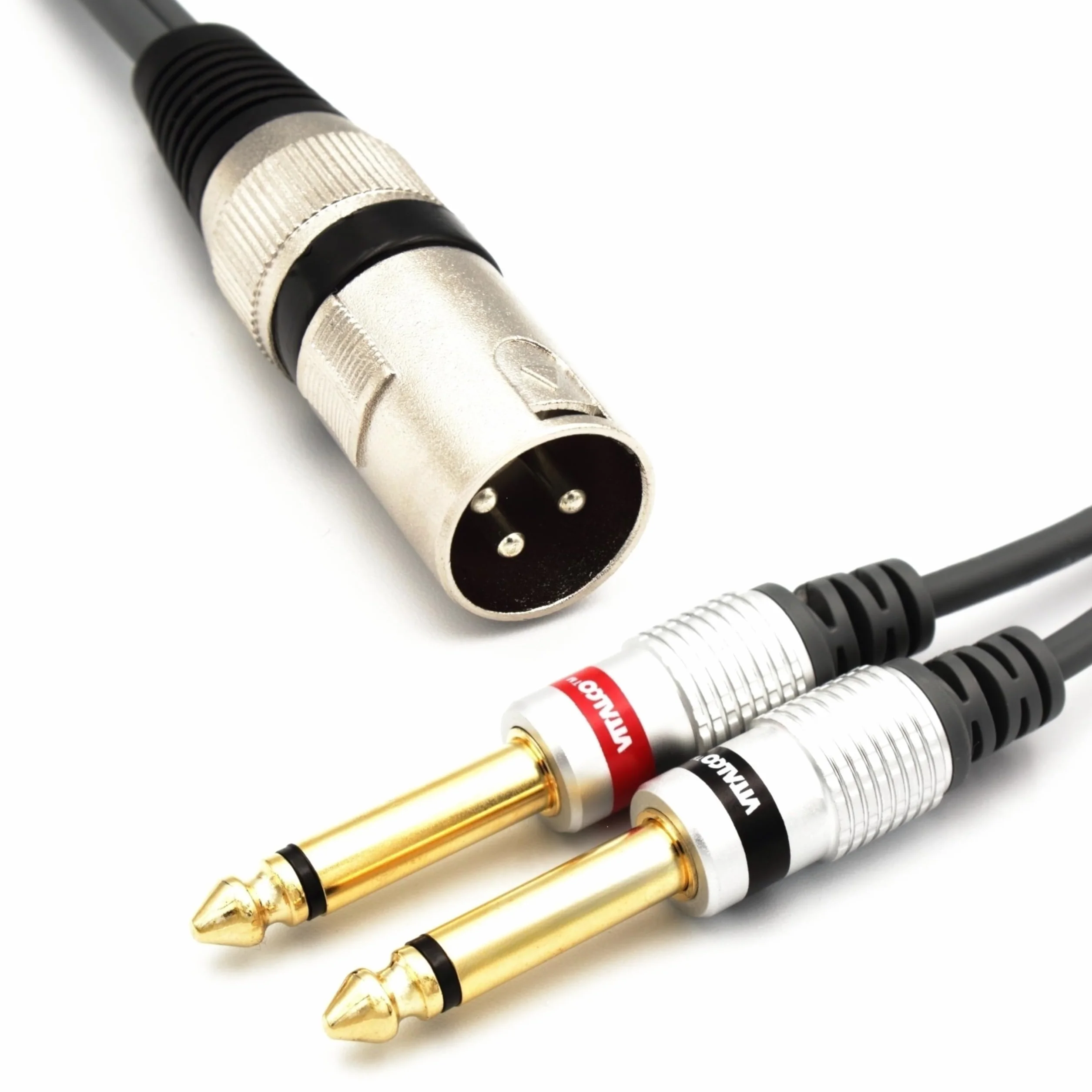 Wtyczka XLR na 2 x 6,3 mm TS kabel Vitalco 1,5 m kabel mikrofonowy 3-biegunowy na wtyk jack adapter audio