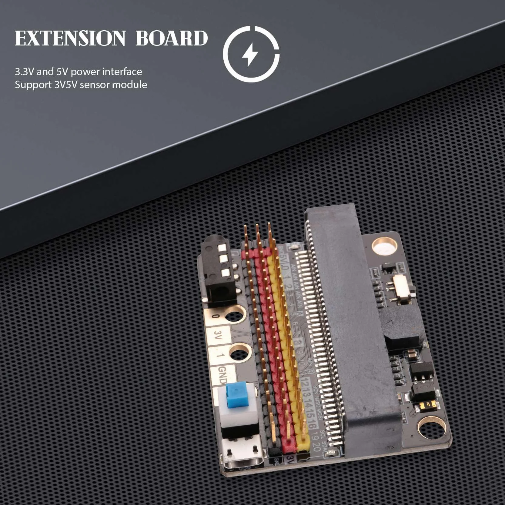 Micro-Bit Expansion Board IOBIT V2.0 Breakout Adapter Shield z brzęczykiem do programowania grafiki Python dla dzieci