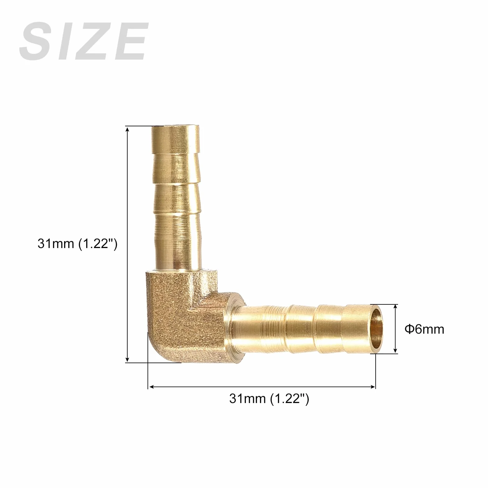 METALLIXITY Kształt L mosiądz pręt łączący (6 mm) 2 sztuki, łącznik pręta - do paliwa powietrza i wody oleju gazowego