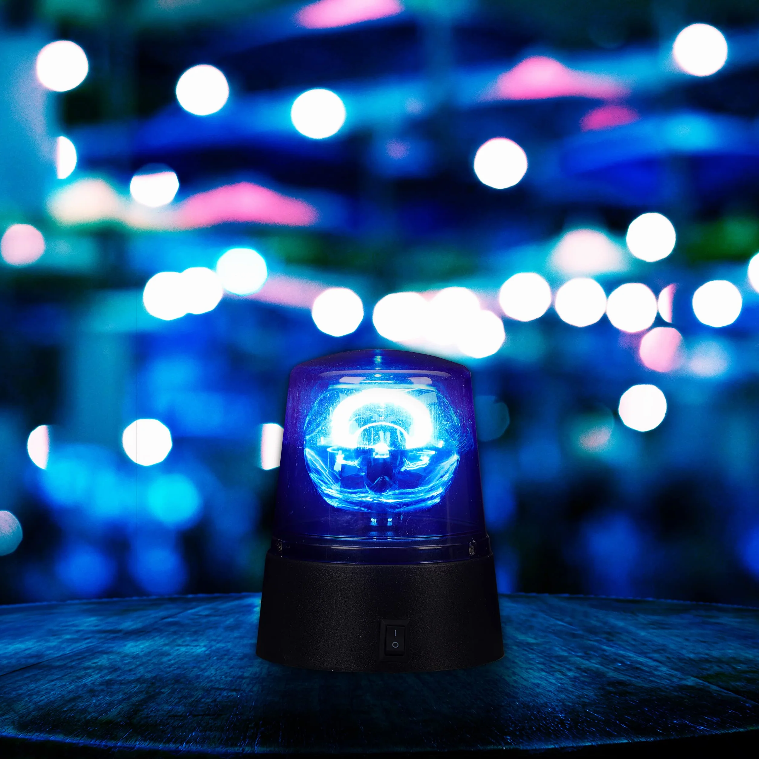 10 x niebieskie światło LED, lampa dookoła z obrotowym reflektorem, oświetlenie imprezowe do postawienia, zasilanie bateryjne, niebieskie