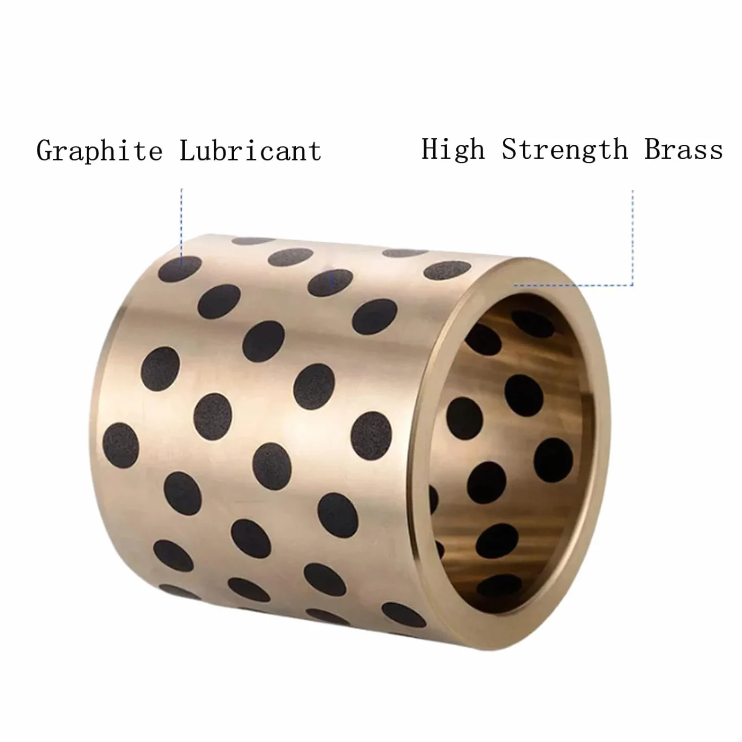 Graphite Copper Bushings, 2pcs Type Oil-Free Self-lubricating Graphite Copper Bushings, Inner Diameter 6mm, Outer Diameter 10mm, Bearing Straight Cylindrical Sliding Guide Bushings Sleeve6x10x30mm (C