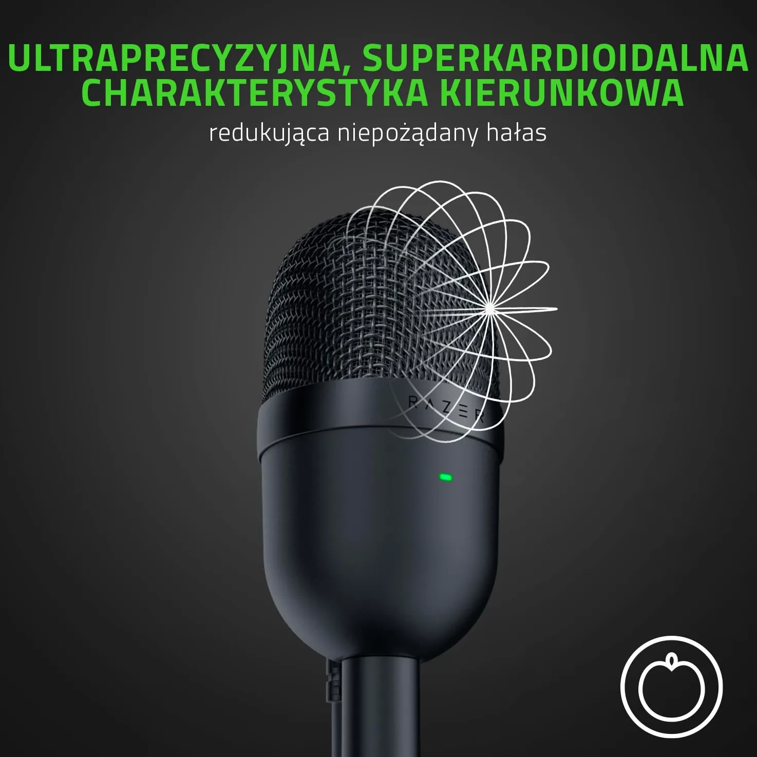 Razer Seiren Mini - Mikrofon pojemnościowy USB do transmisji strumieniowych (kompaktowy z superkardioidalną charakterystyką kierunkową, odchylany statyw, zintegrowany pochłaniacz wstrząsów) Czarny