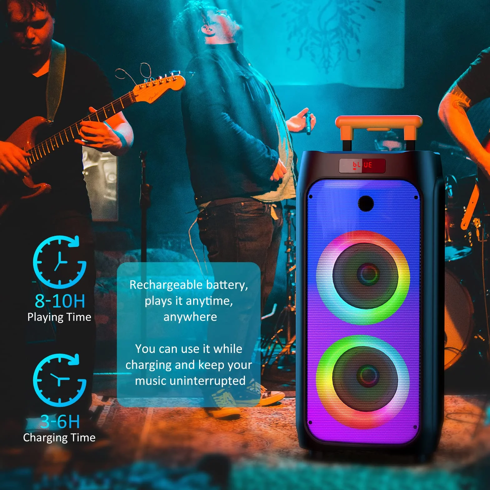 JYX Profesjonalne Karaoke Pełna z 2 bezprzewodowymi mikrofonami, Głośnik Bluetooth Karaoke Przenośny system Pa,TWS, Radio MP3 USB/TF/FM/Rec na imprezę