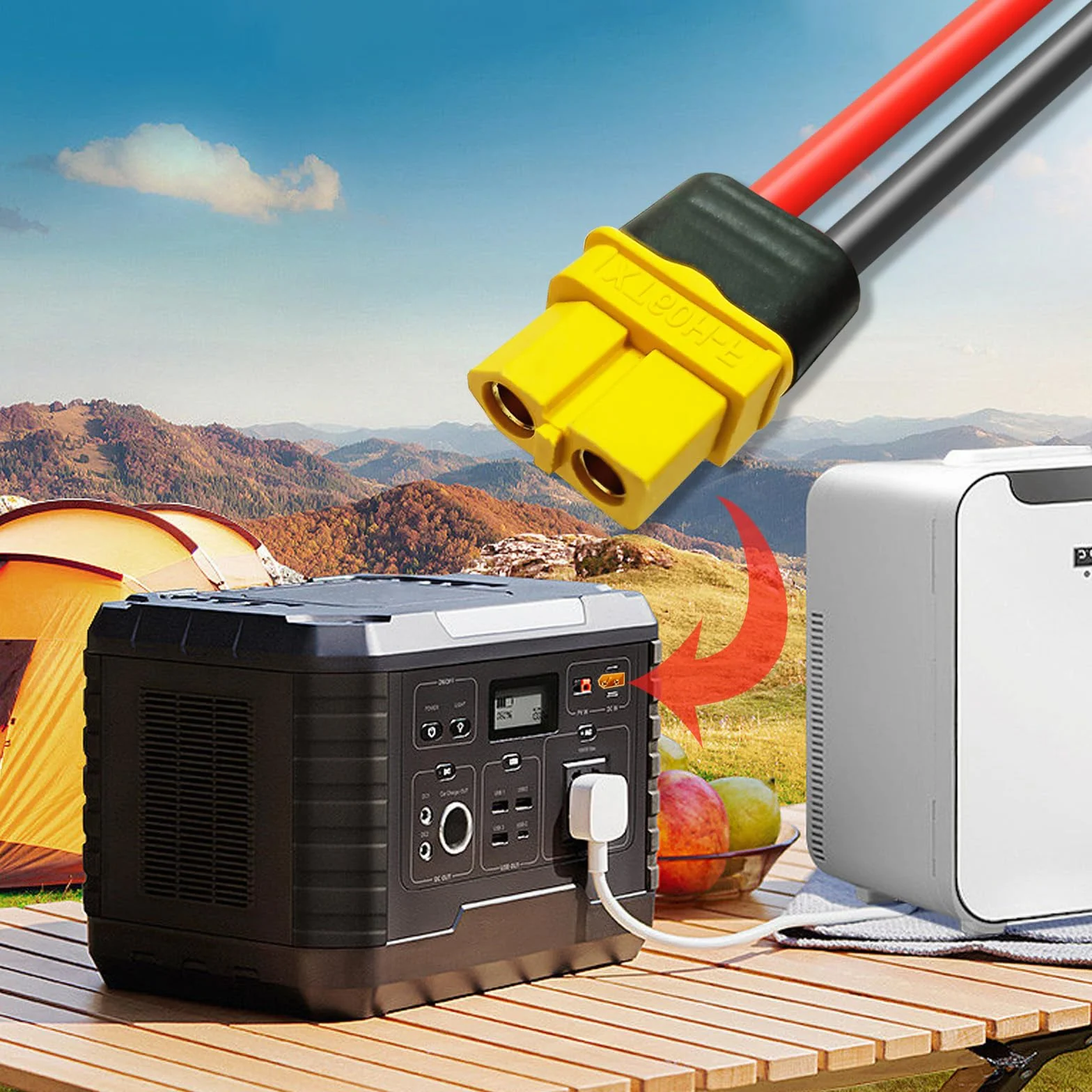 Solarny kabel do ładowania 0,6 m/3 m, wtyczka solarna na wtyk XT60, adapter do panelu słonecznego, do EF DELTA 2 i River Pro MAX Powerstation 757 Powerhouse Solar Generator (3 m)