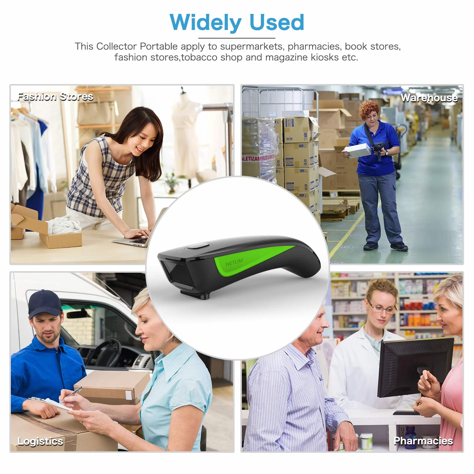 NETUM C740 bezprzewodowy skaner kodów kreskowych kompatybilny z Bluetooth, mała kieszonkowa skaner USB 1D do zapasów, czytnik obrazów kodów kreskowych do tabletu iPhone iPad Android iOS PC POS