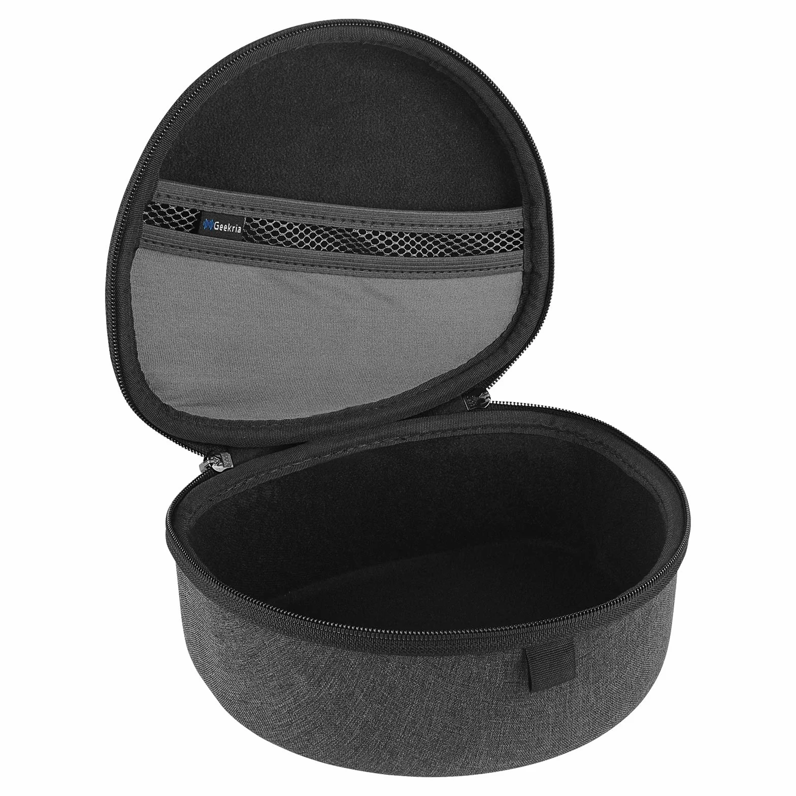 Geekria Etui na słuchawki Shield kompatybilne z modelami Audio-Technica ATH-M50X/M70X/M30X i innymi, wymienna torba podróżna z twardą skorupą i schowkiem na kabel (ciemnoszary)