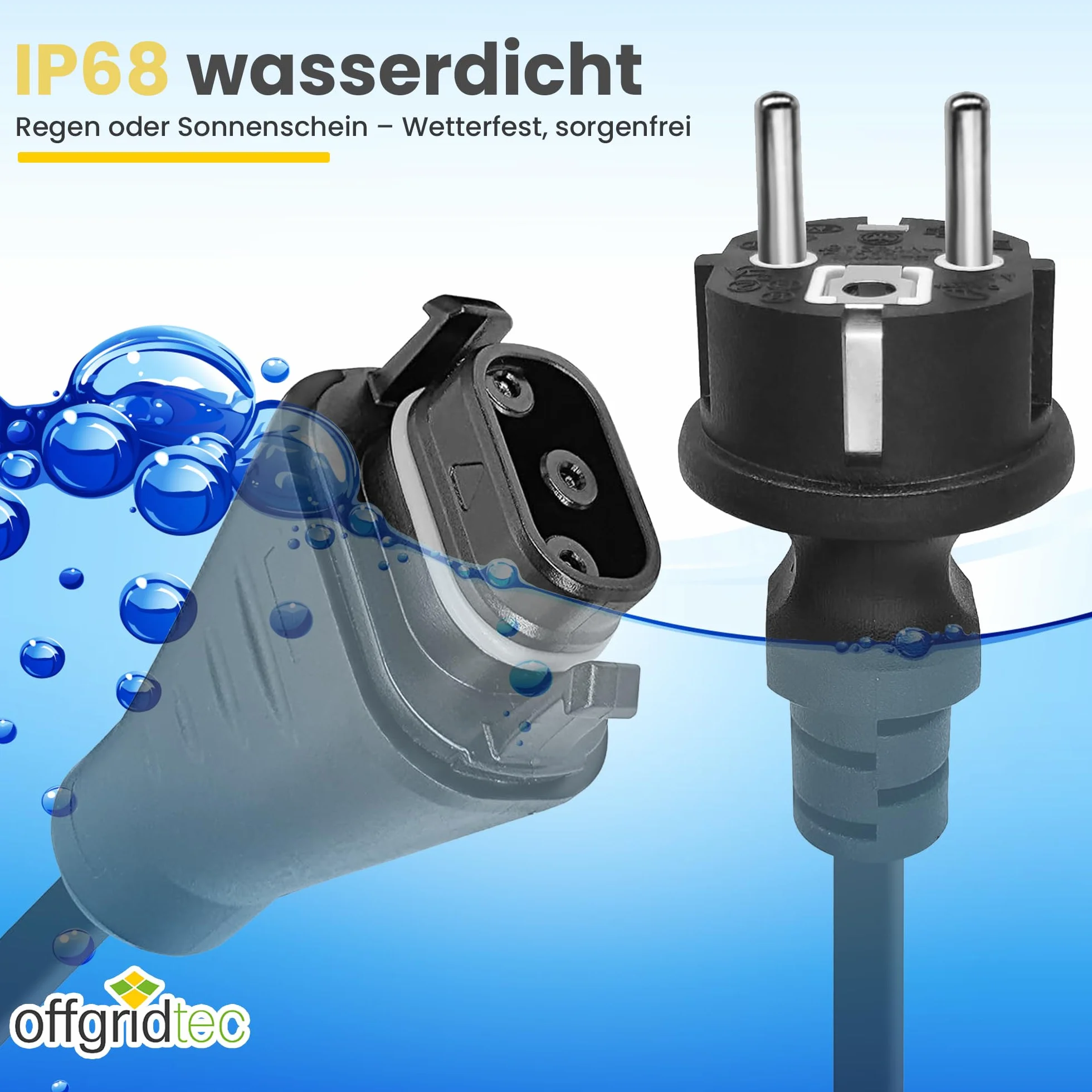 Offgridtec 5M Bc-05 Kabel Połączeniowy Z Wtyczką Żeńską Na Schuko, 3 X 1,5 Mm², Do Mikroinwerterów Serii Hms, Odporny Na Warunki Atmosferyczne, Niezawodny Przesył Energii Na Zewnątrz