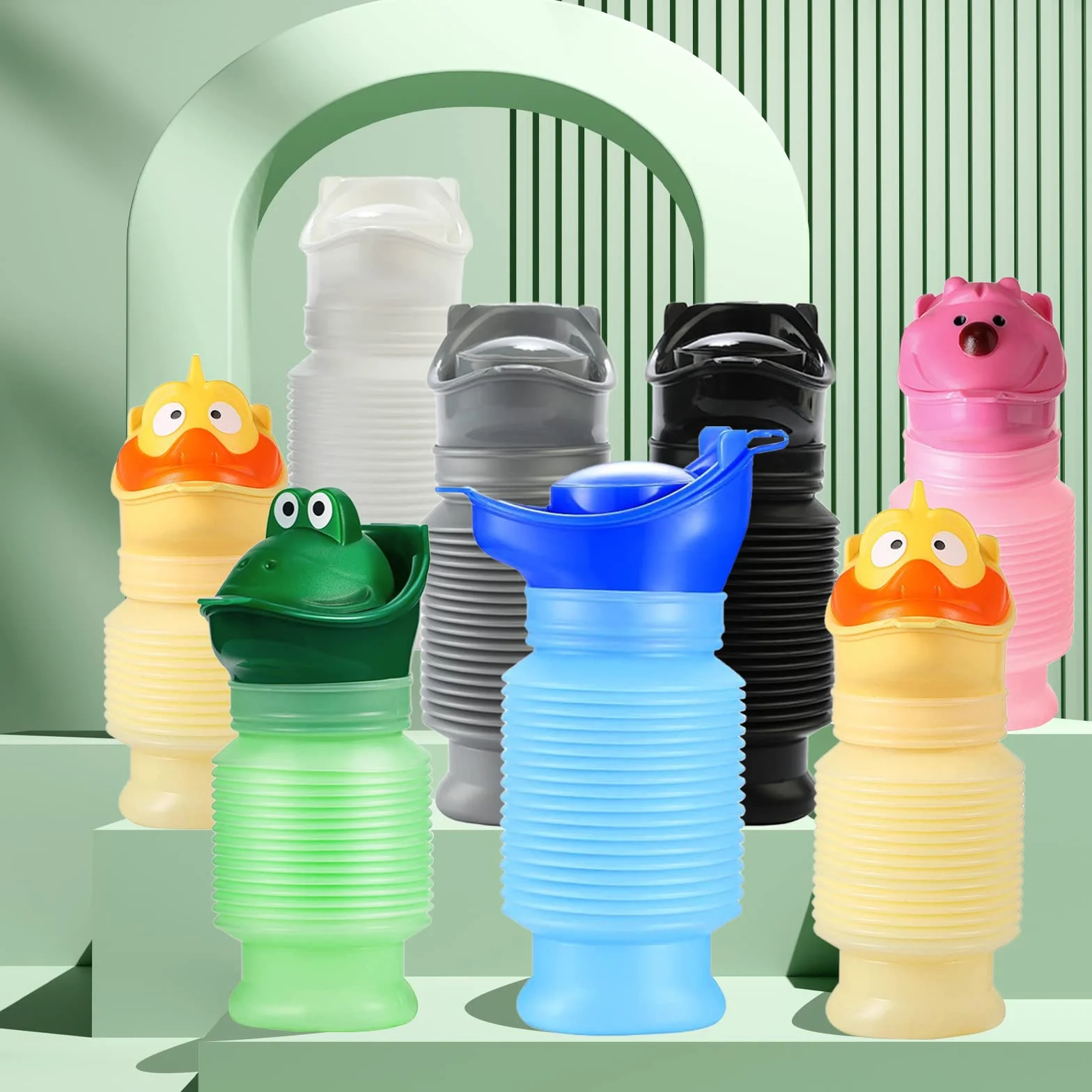 Topcloud Pisuar termokurczliwy, 600 ml, męski, damski, przenośna toaleta, nocnik, butelka na mocz, wielokrotnego użytku, awaryjny pisuar na kemping, samochód, podróż, korki i kolejki