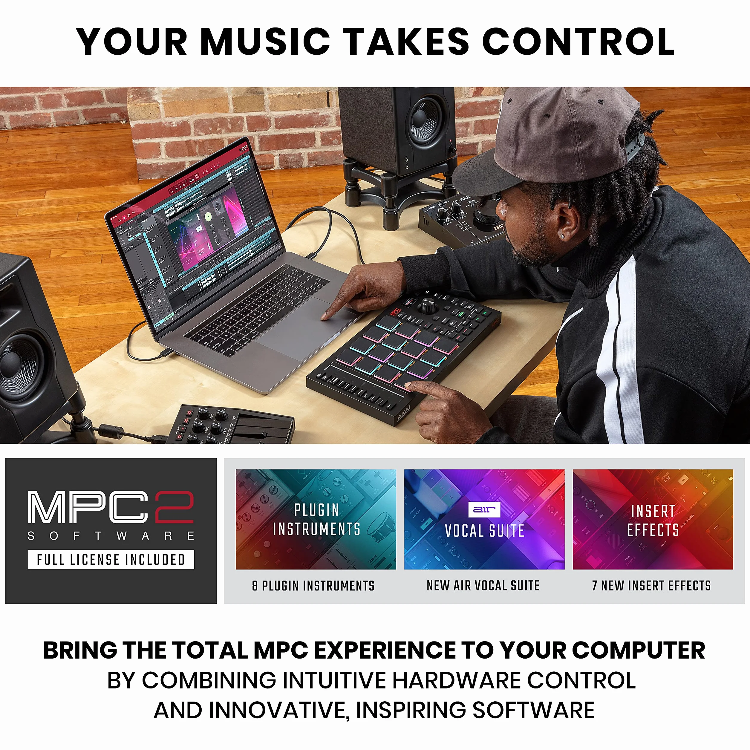 Akai Professional MPC Studio Kontroler MIDI Beat Maker 16 podkładek RGB czułych na siłę nacisku