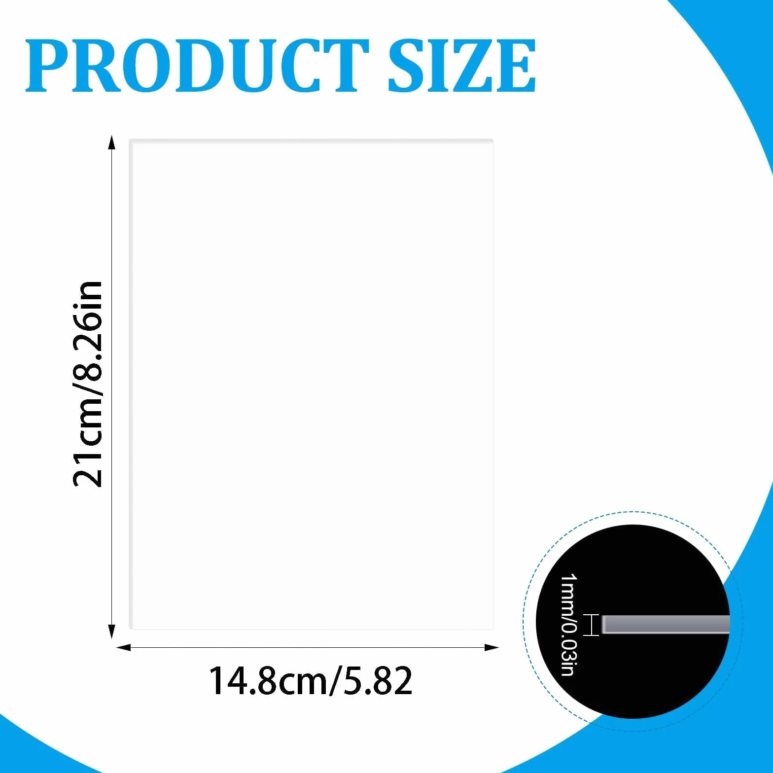 10 płyt ze szkła akrylowy, przezroczysta płyta akrylowa 1 mm, kwadratowe szkło akrylowe 1 mm, podkładki do ramek, zamiennik wystawy projektowej, malarstwa, 21 x 14,8