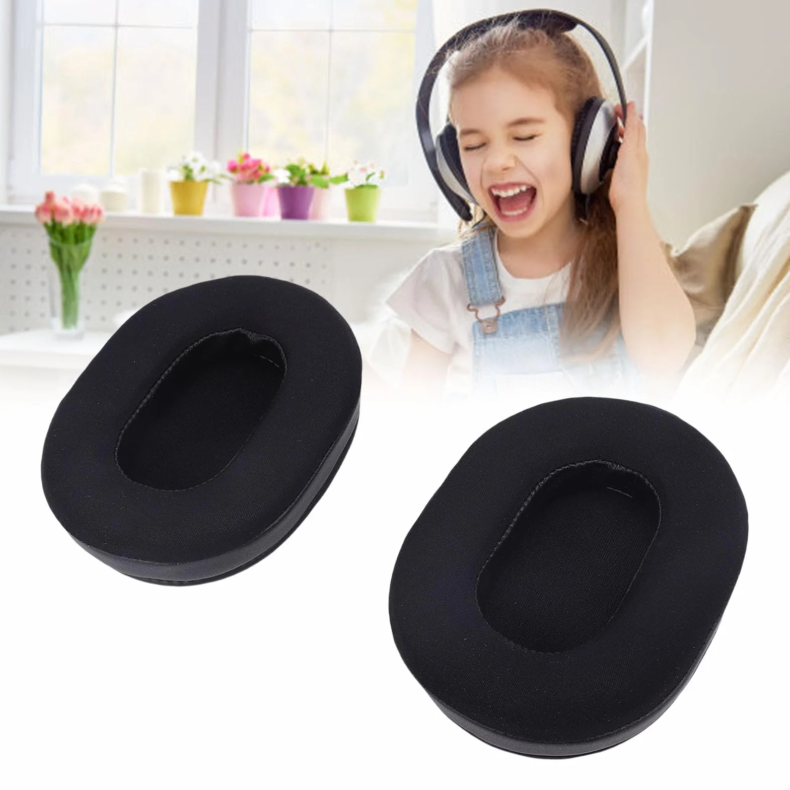 Zunate 2PCS Zestaw Słuchawkowy EARPADS, Miękkie Miękkie Białko Skórzane Słuchawki Oddychające z Jedwabnej Tkaniny, Miękkie Chłodzenie Komfortu, do Zużycia Słuchawek WH Ult900N