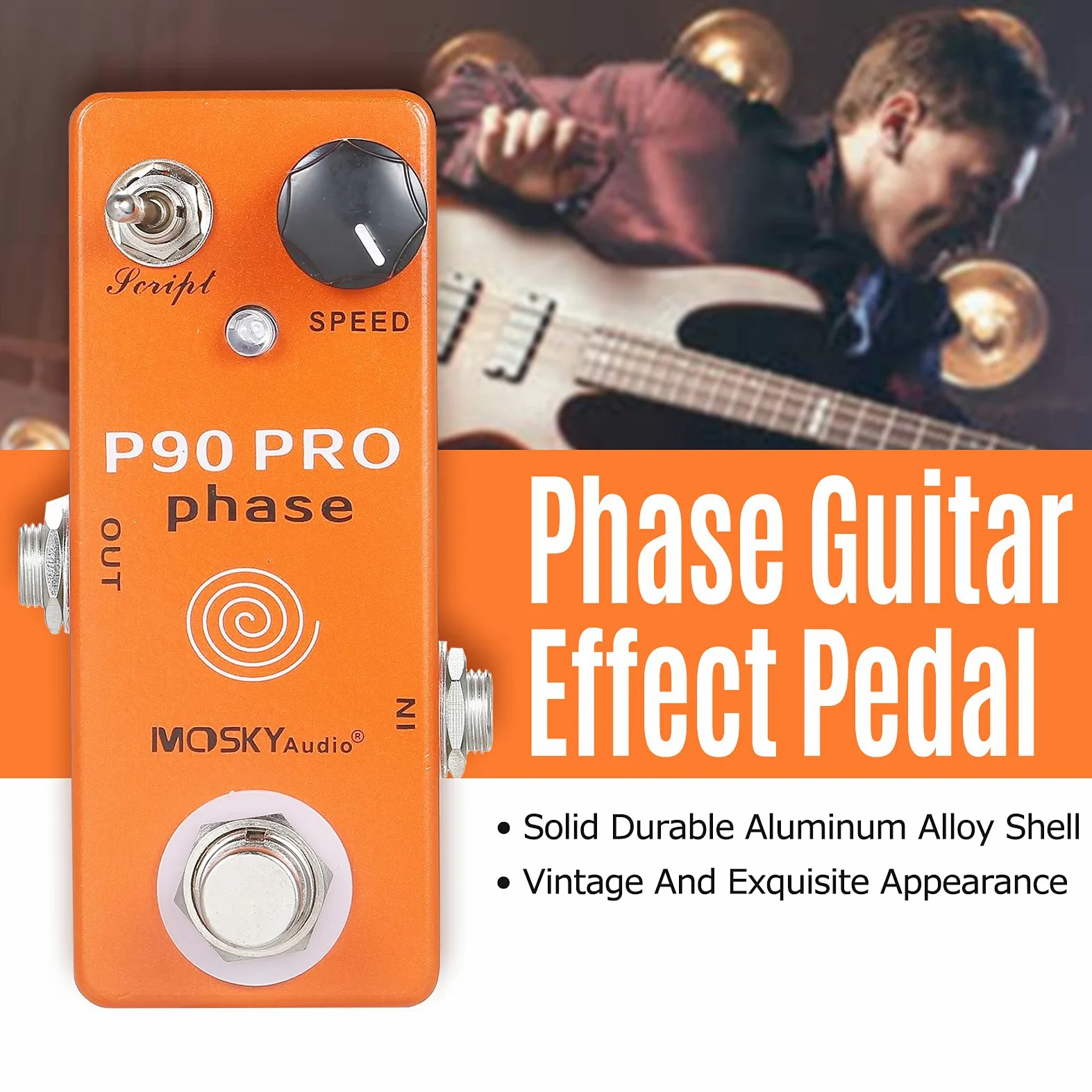 Btuty Gitara HASE Phaser Pedal Efekty gitarowe Pojedynczy Vintage Phaser Pedal Pedał Efektów