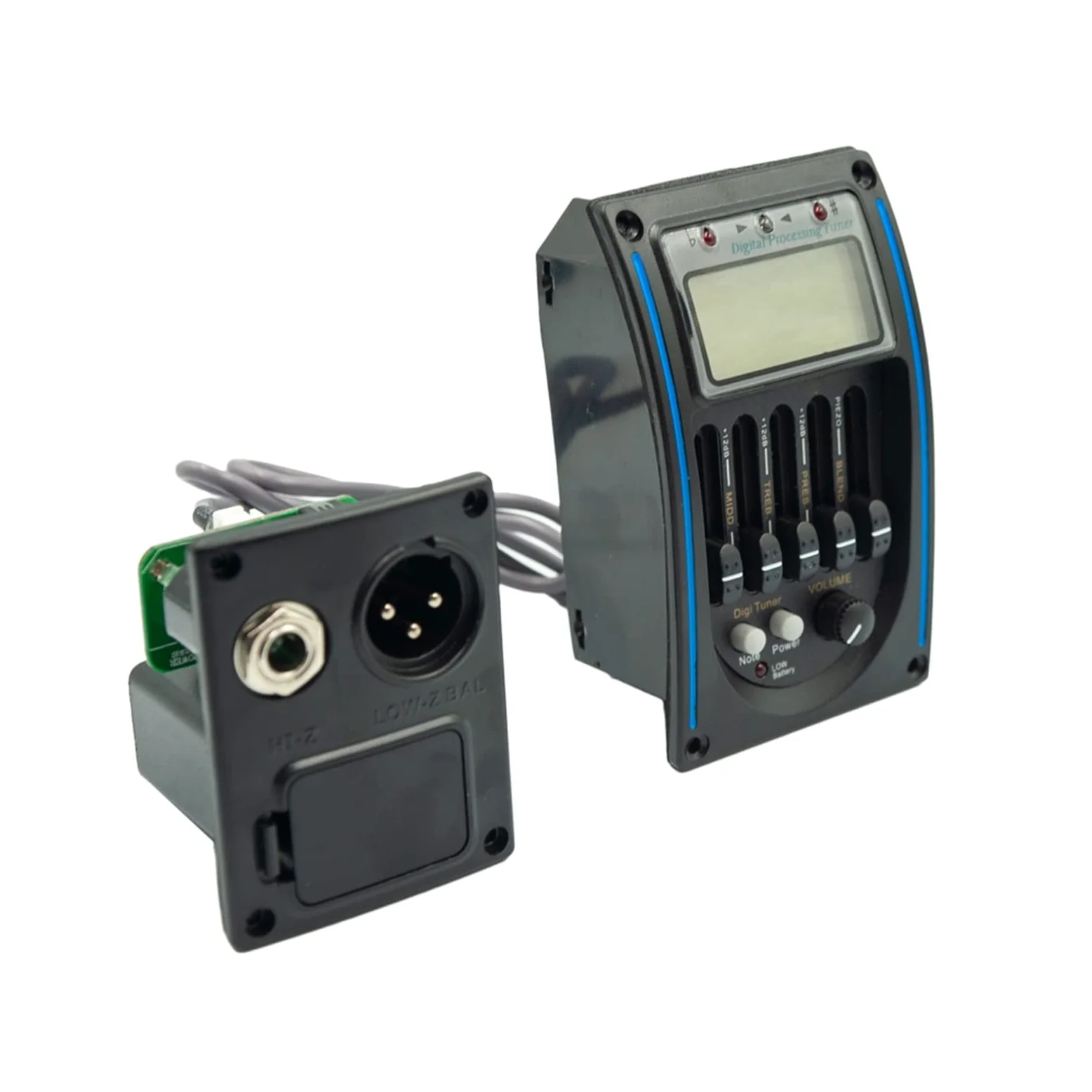 10 SZTUK 5-pasmowy Przedwzmacniacz Gitary Akustycznej EQ 5-zakresowy Korektor EQ Pickup Tuner LCD Z Mikrofonem Wymiana przetwornika gitary