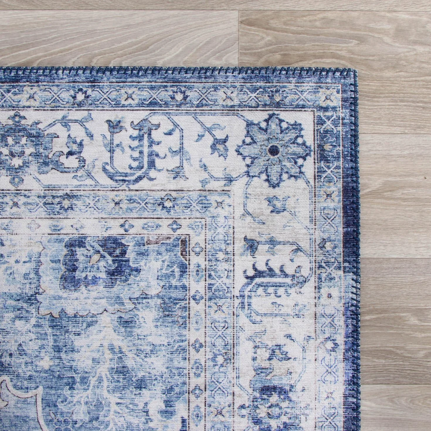 FRAAI | Home & Living Dywan Vintage - Lago Niebieski - Bawełna, Poliester - Dywan