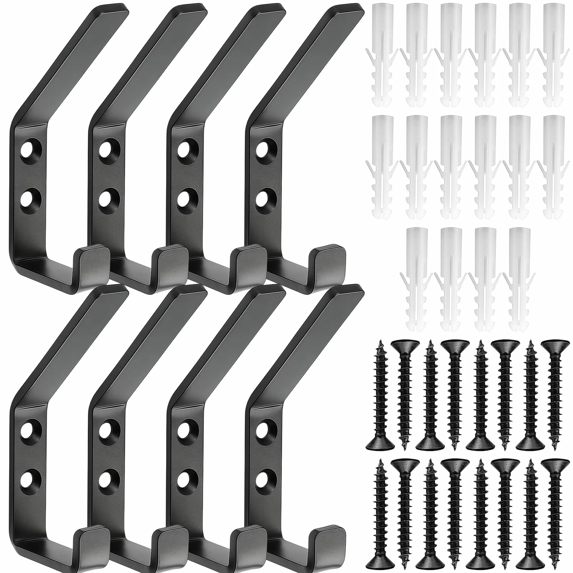 8-częściowy 12,6 mm panele akustyczne haki na czapki, podwójne haki bez wiercenia, aluminiowe haki lakiernicze do paneli akustycznych, akcesoria (odstęp 14-15 mm)