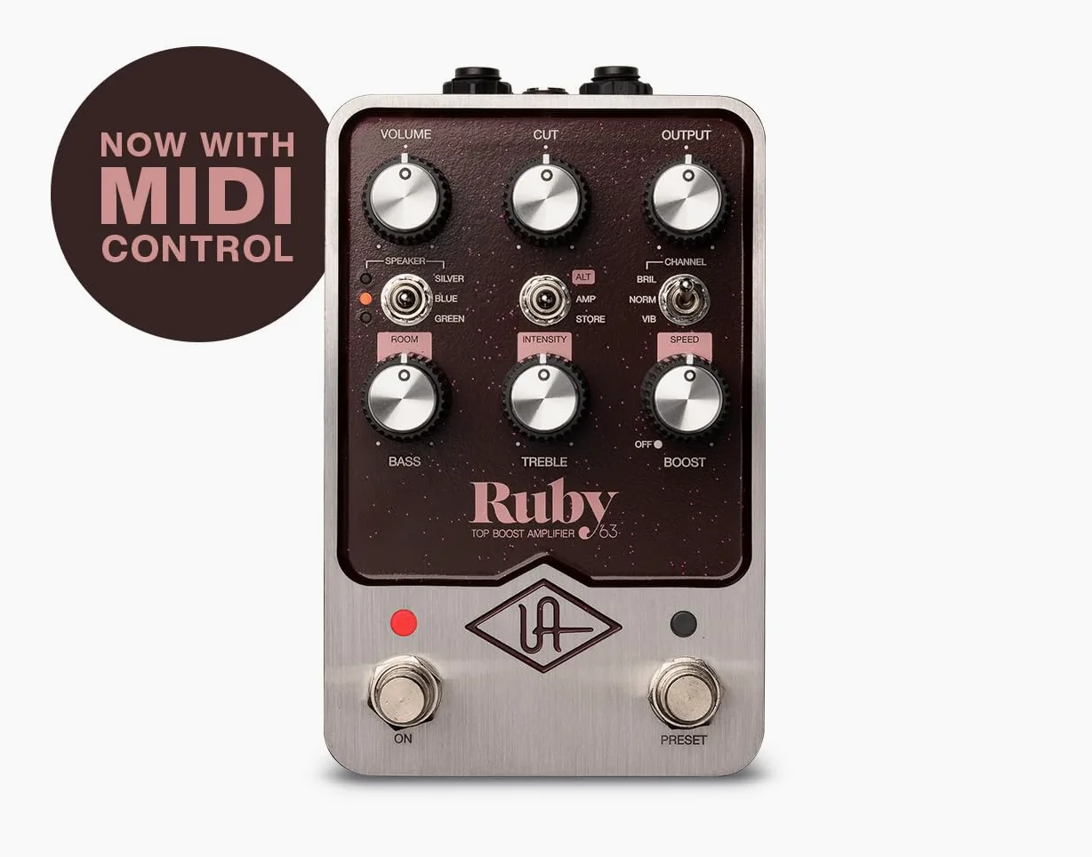 Universal Audio UAFX Ruby '63 Top Boost pedał wzmacniacza na wybranych pedałach UAFX do 31 grudnia