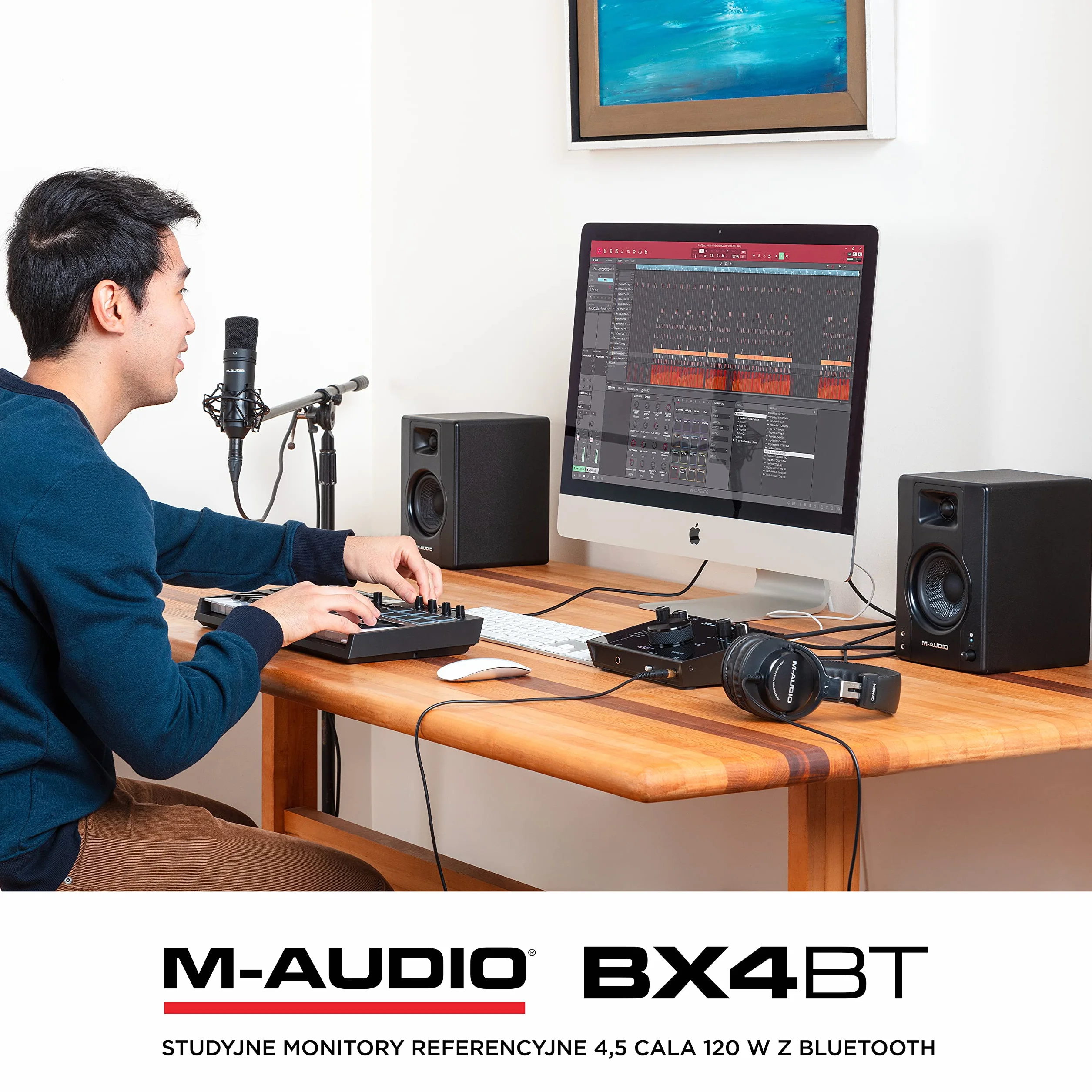 M-AUDIO BX4 BT Para 4.5" Komputerowe monitory studyjne 4.5″ do produkcji muzyki, grania, streamowania, podcastów i DJ-owania