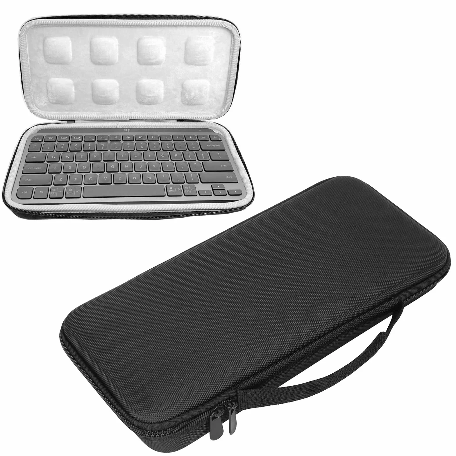 Sxhlseller Etui na Mini klawiaturę MX Keys Przenośne Wodoodporne Pudełko Podróżne na klawiaturę bezprzewodową Czarny Szary EVA
