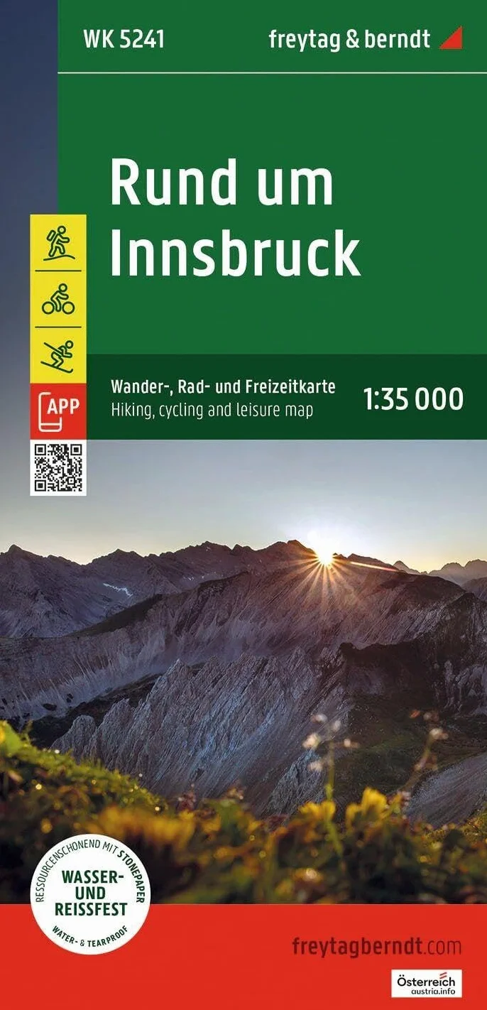 freytag & berndt Wanderkarte WK 5241 Rund um Innsbruck 1:35.000: mit App, Wasserfest und reißfest