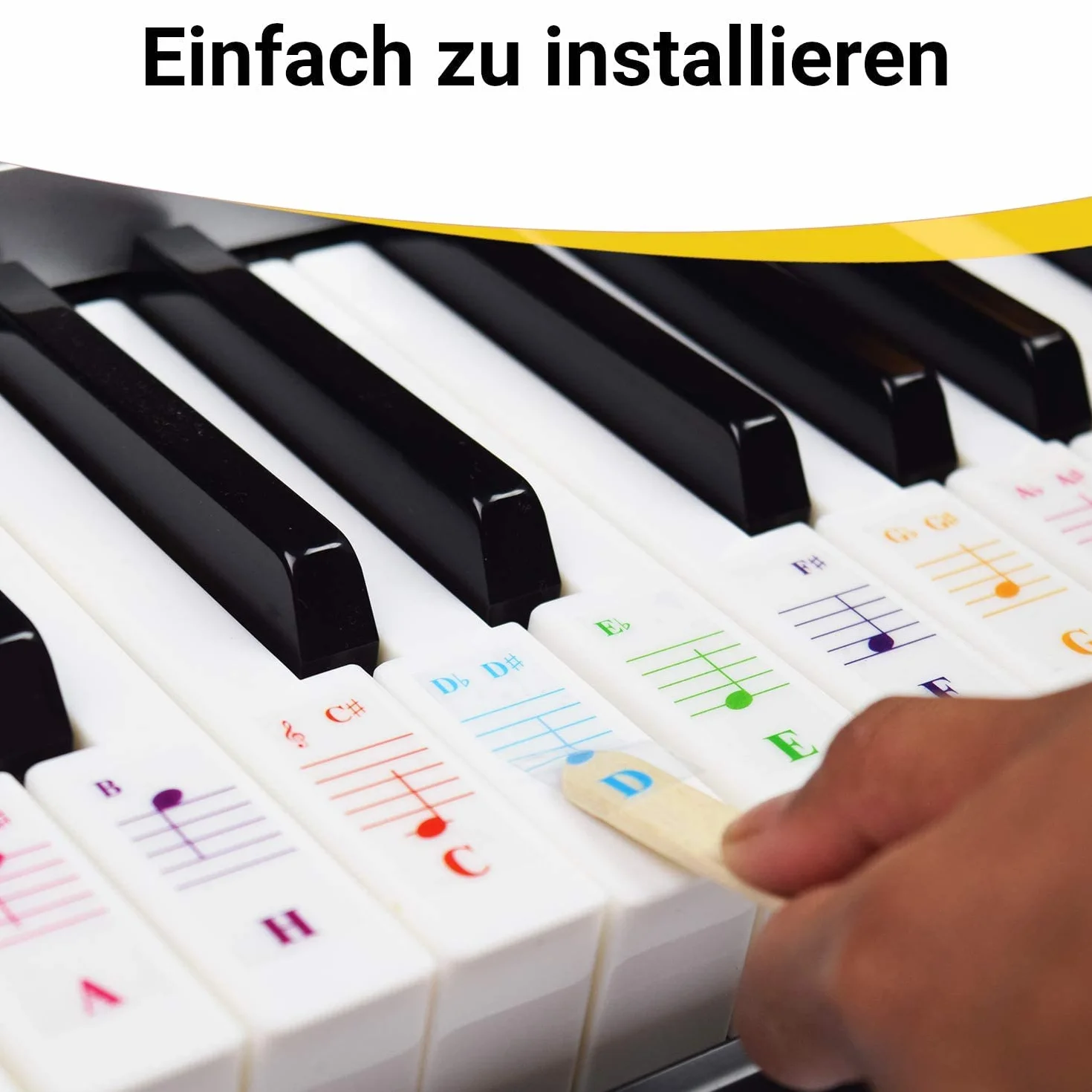 Naklejki fortepianowe na klawiaturę z 49/61/76/88 klawiszami – przezroczyste i zdejmowane