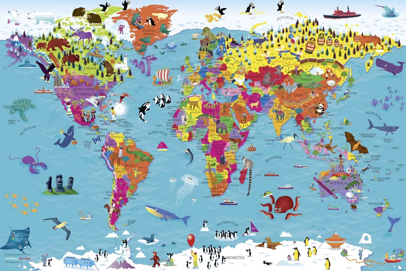 Collins Children’s World Wall Map: An illustrated poster for your wall