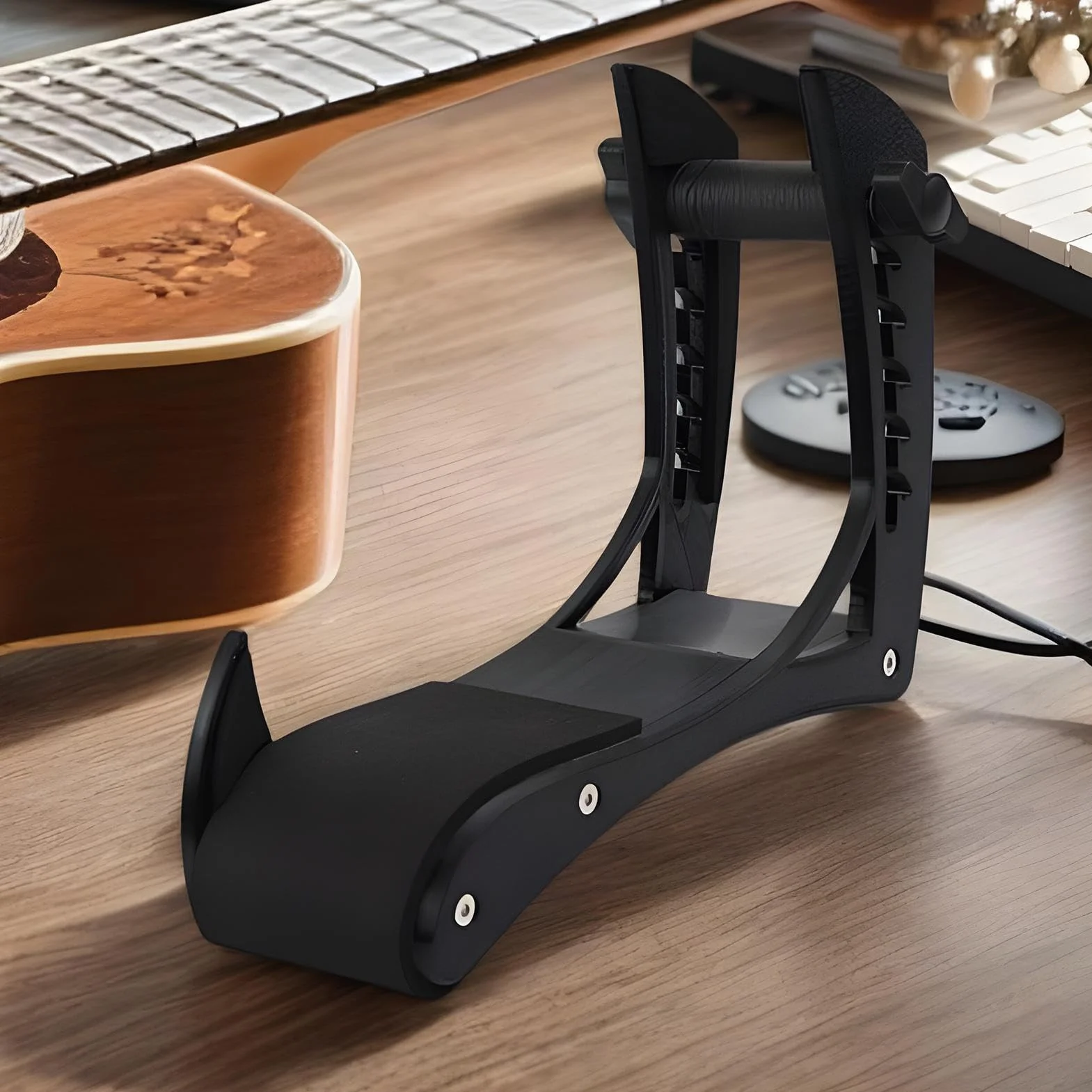 Podnóżek gitarowy | Ergonomiczna akustyczna podpórka pod nogi | Antypoślizgowa podkładka pod nogi do gitary elektrycznej, akustycznej i klasycznej, na scenę, w podróży i w domu