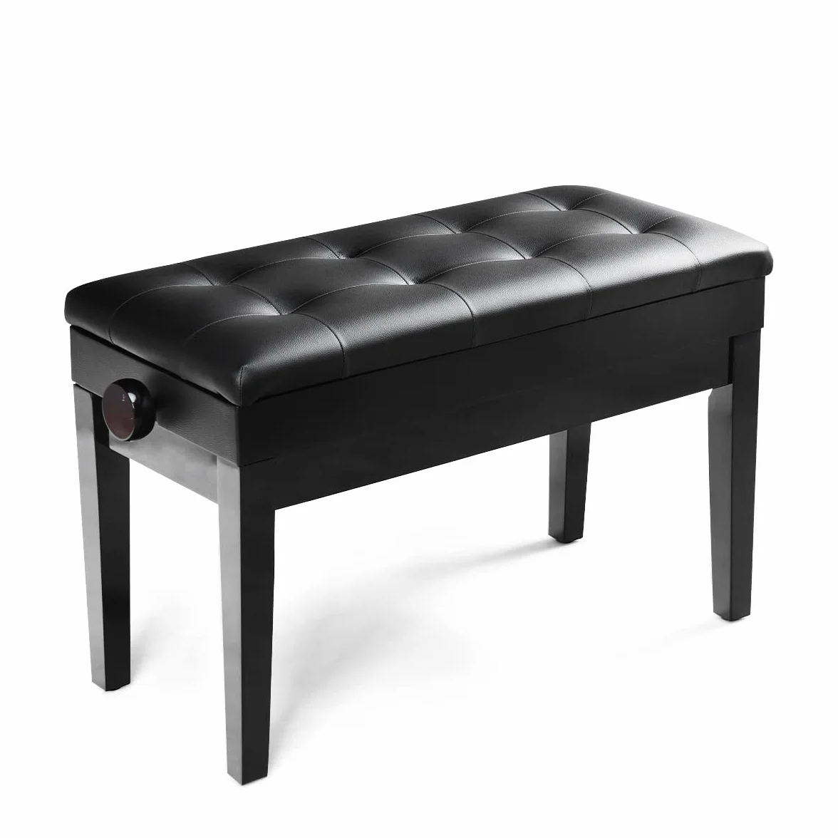 LIFEZEAL Ławka fortepianowa dla 2 osób regulowana wysokość 150 kg 75 x 35 x 45-54 cm czarny