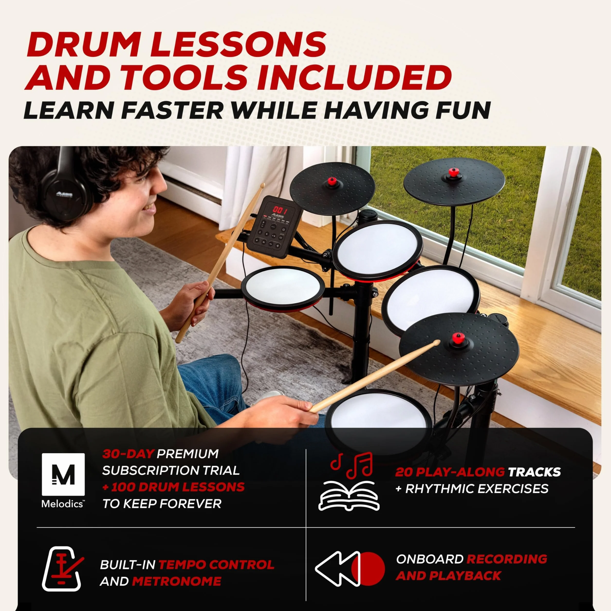 Alesis Turbo Max Składana perkusja elektroniczna 8" ciche pady siatkowe Bluetooth