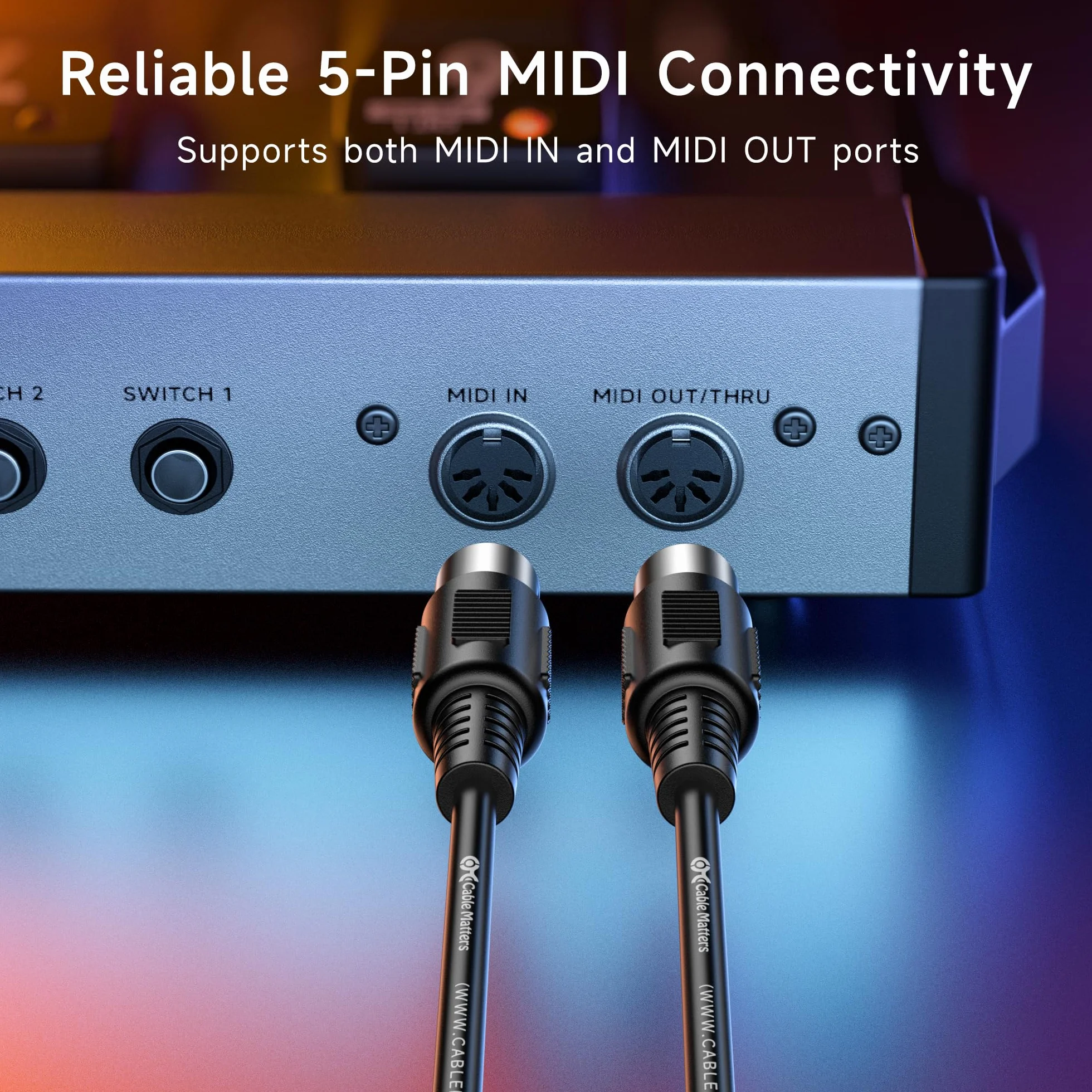 Cable Matters 2-pak 5-pinowy kabel DIN MIDI, 5-pinowy kabel MIDI - 3m